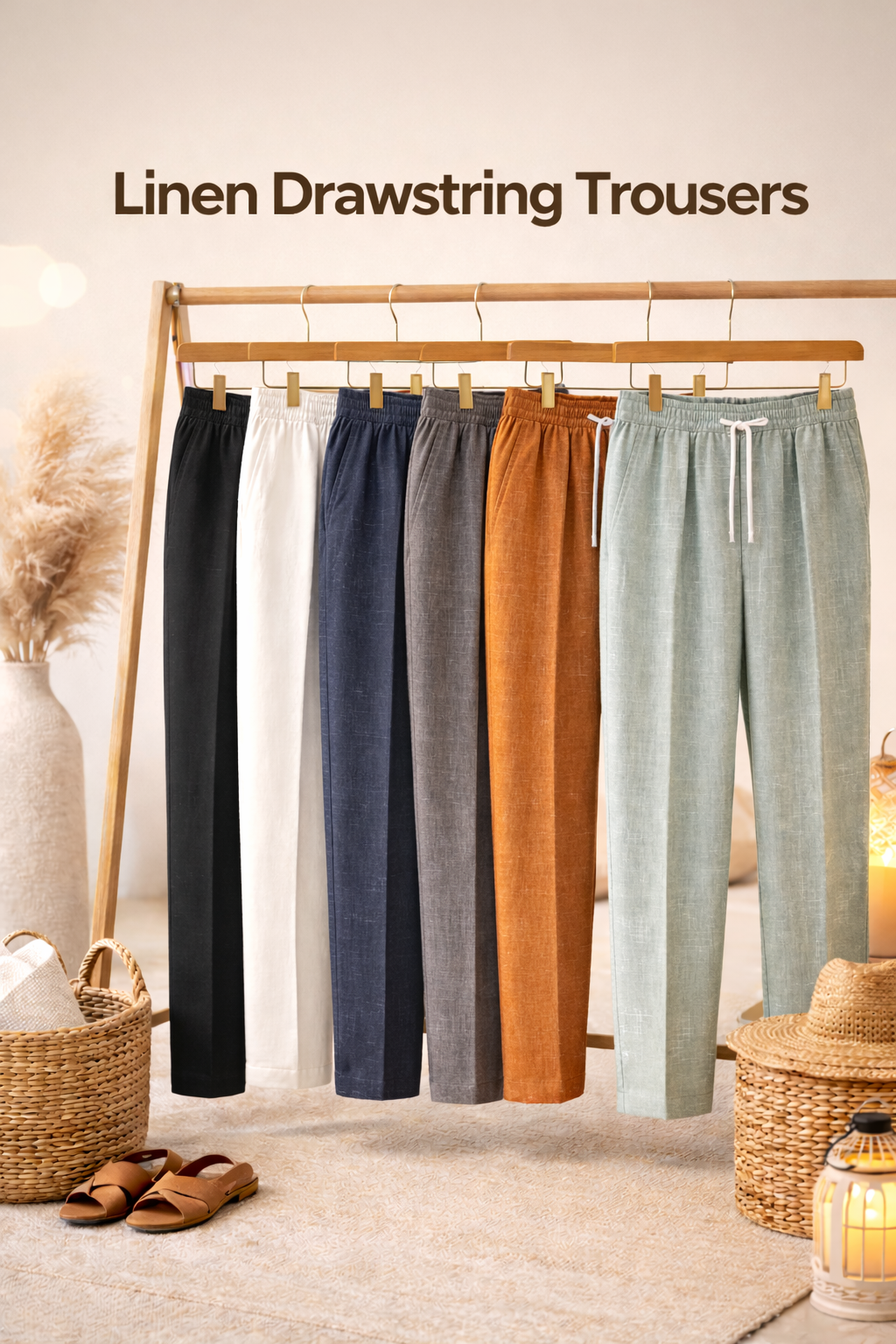 Linen Drawstring Trousers