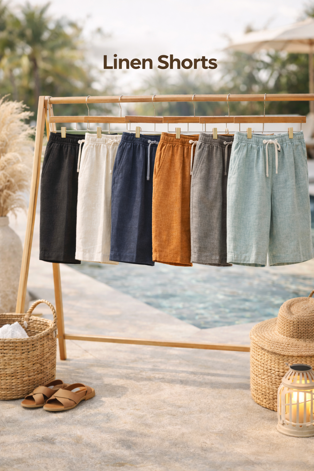 Drawstring Linen Short Set Linen Drawstring Shorts – Frenchcuff.in