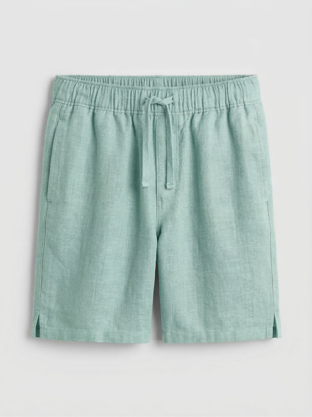 Minty Green Linen Drawstring Shorts by French Cuff
