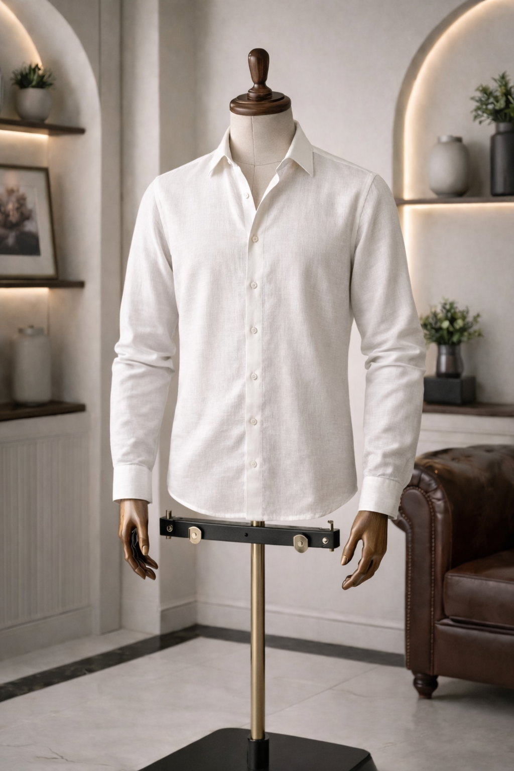 Full Sleeve Men's Pure Linen White Shirt | Summer Wear