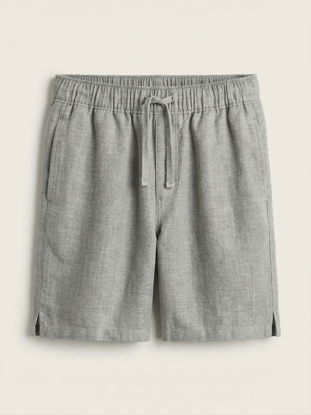 Light Grey Linen Drawstring Shorts by French Cuff