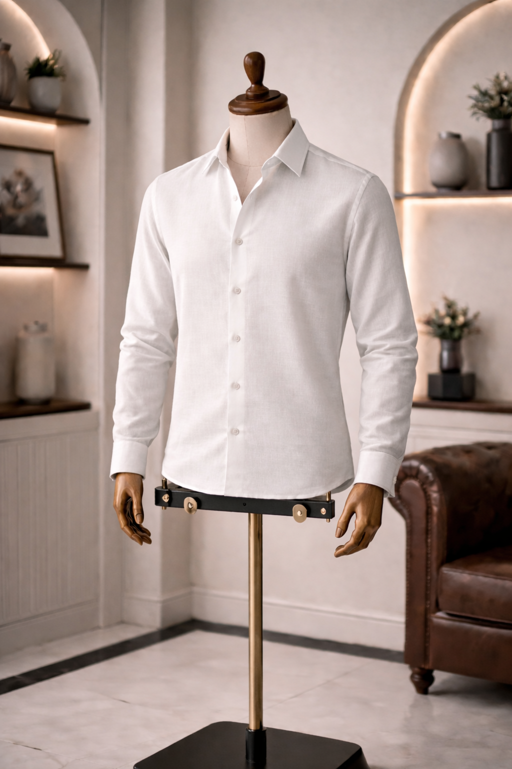 Full Sleeve Men's Pure Linen White Shirt | Summer Wear