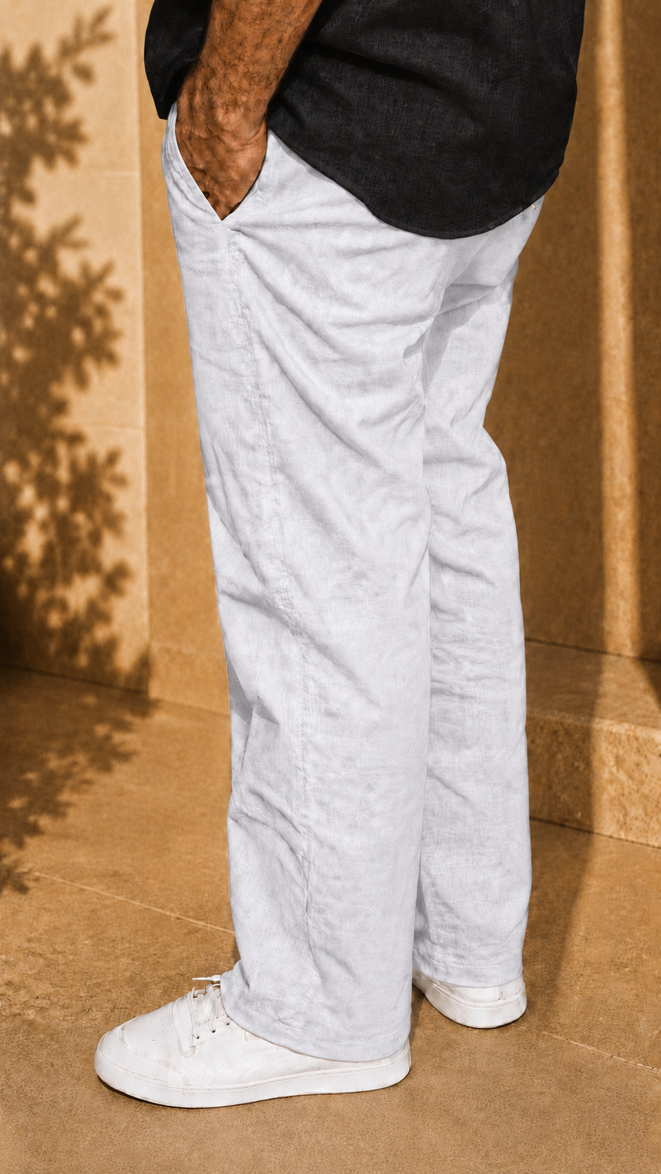 Full Sleeve Belgium Linen Pair For Men | Black Shirt with White Pant by frenchcuff