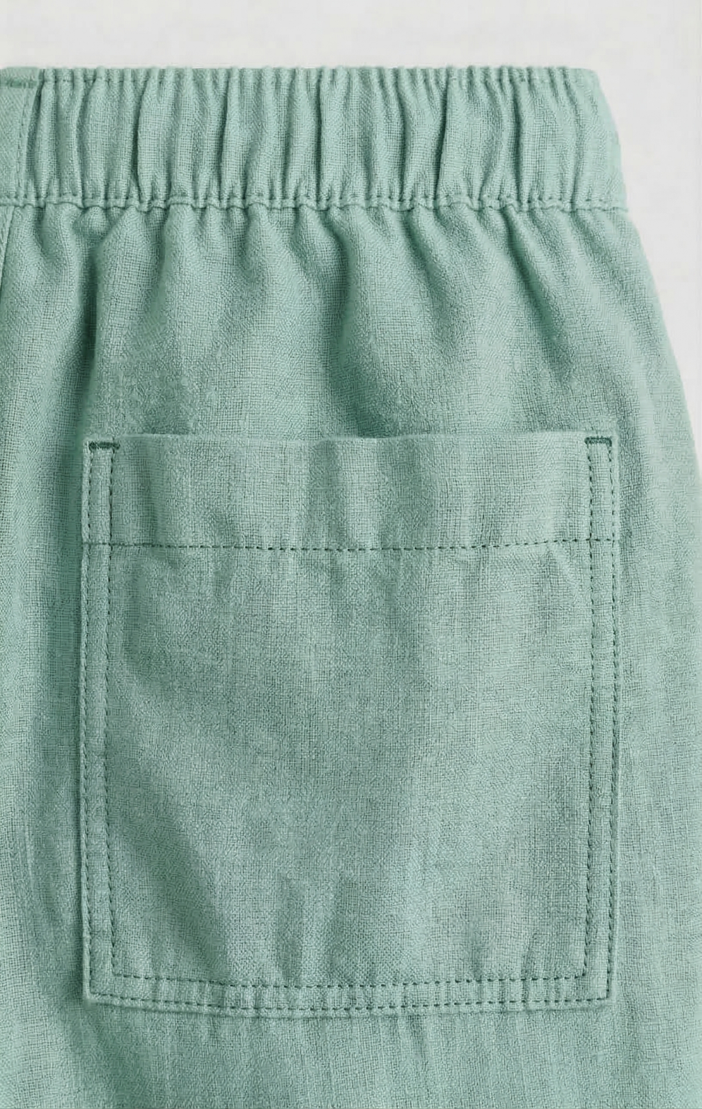 Minty Green Linen Drawstring Shorts by French Cuff