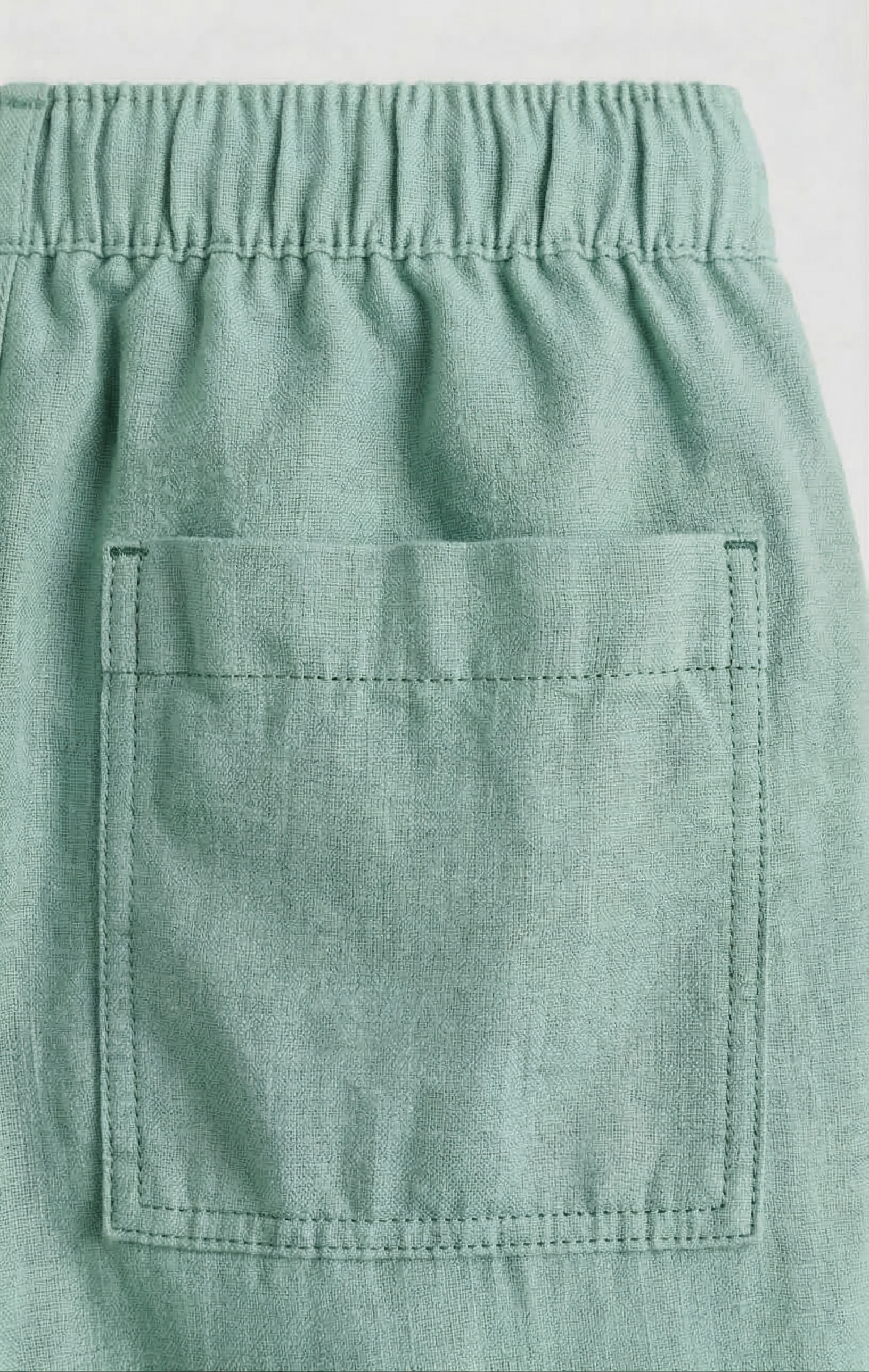 Minty Green Linen Drawstring Shorts by French Cuff