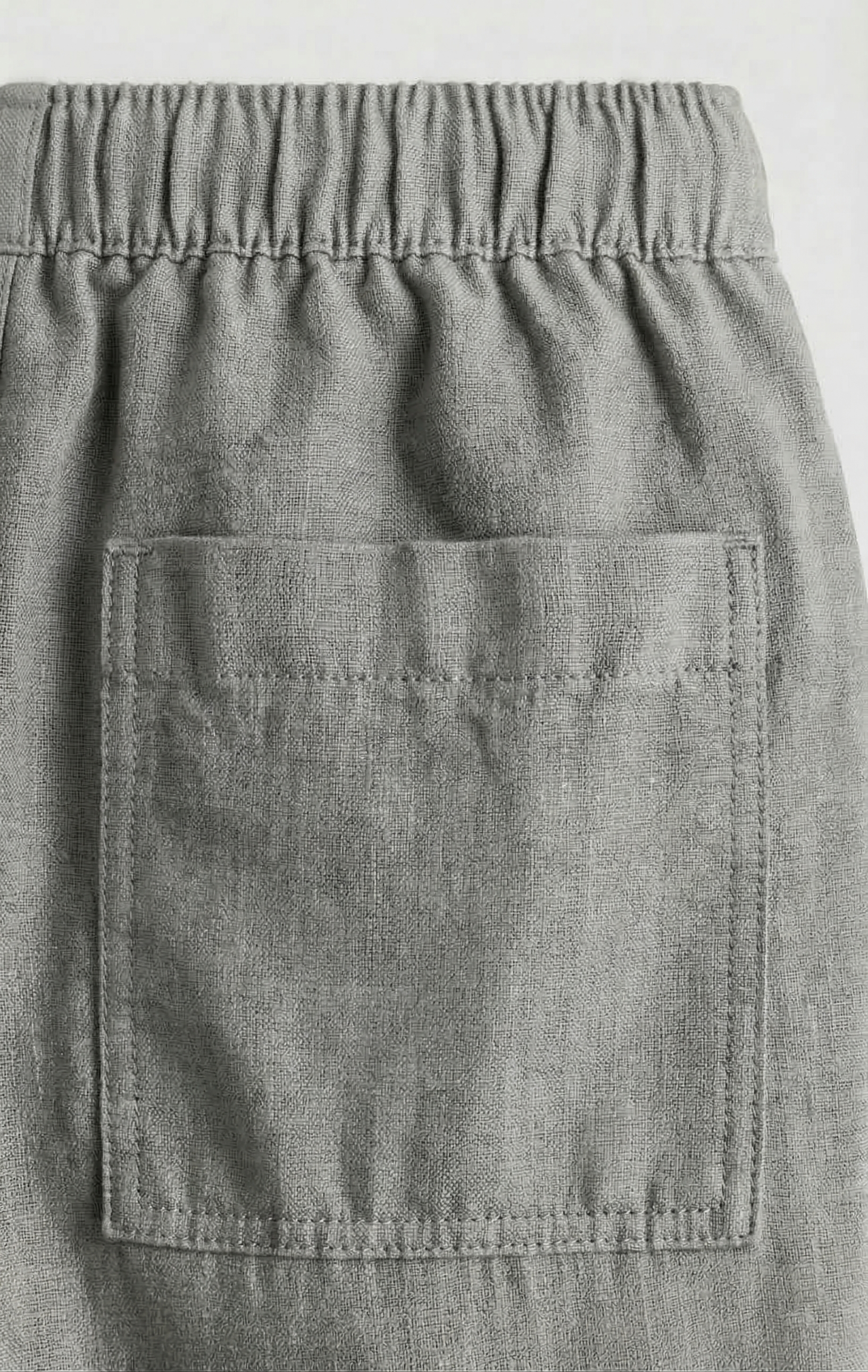 Light Grey Linen Drawstring Shorts by French Cuff