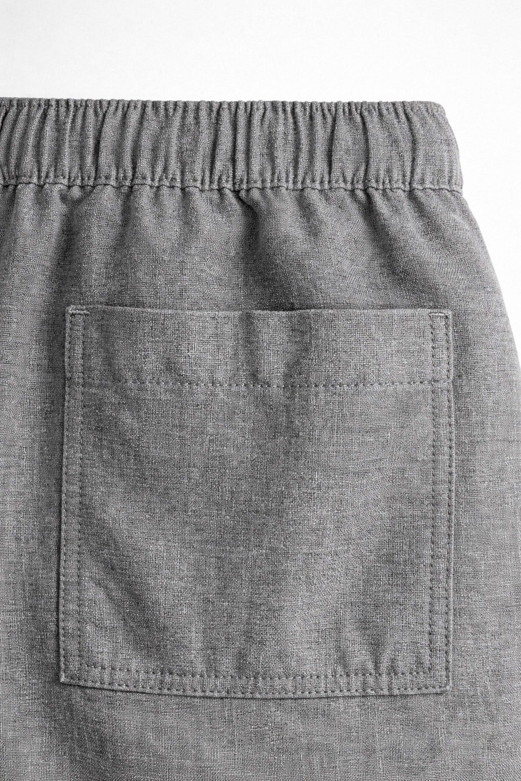 Dark Grey Linen Drawstring Shorts by French Cuff