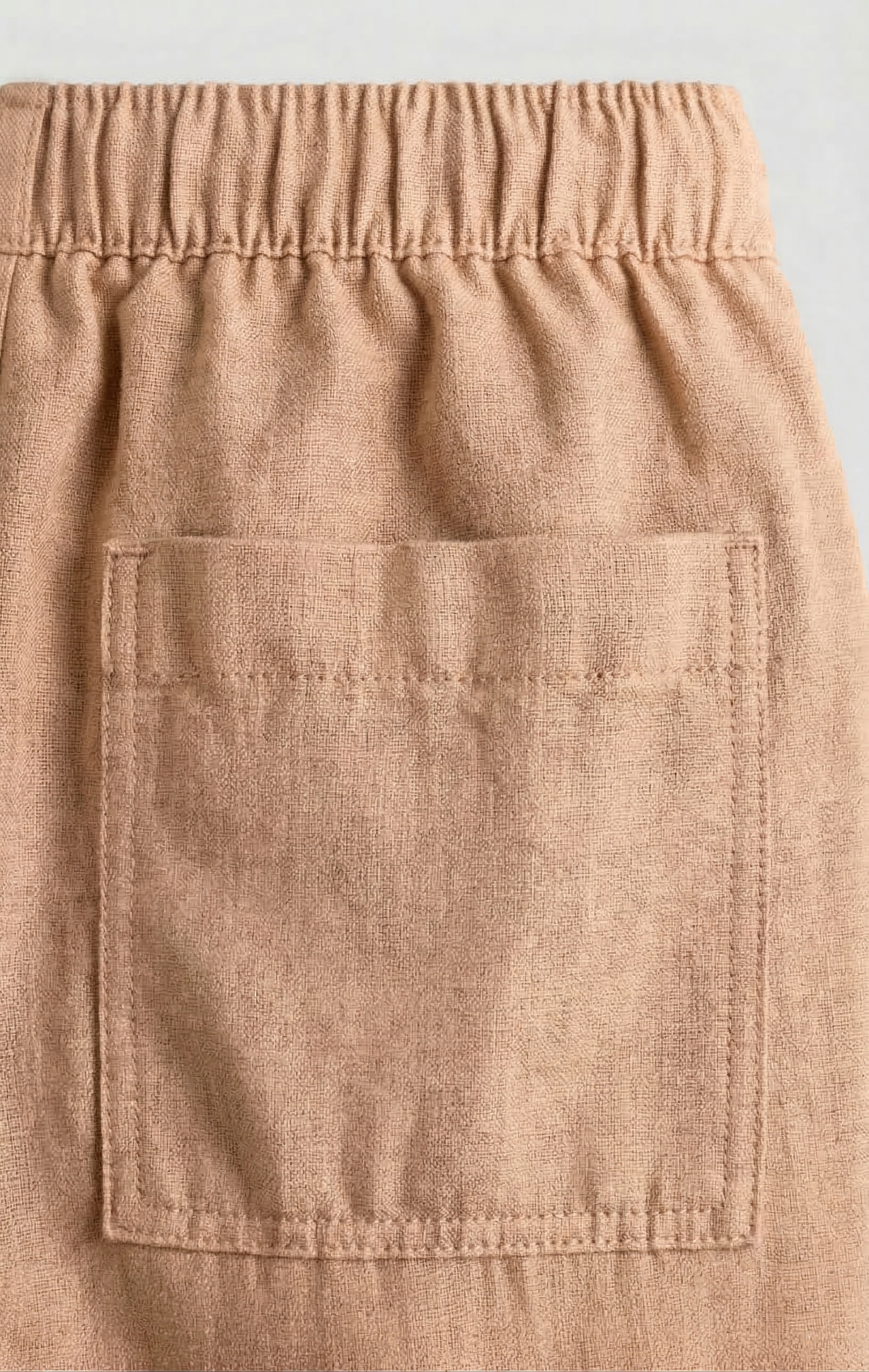 Khaki Linen Drawstring Shorts by French Cuff