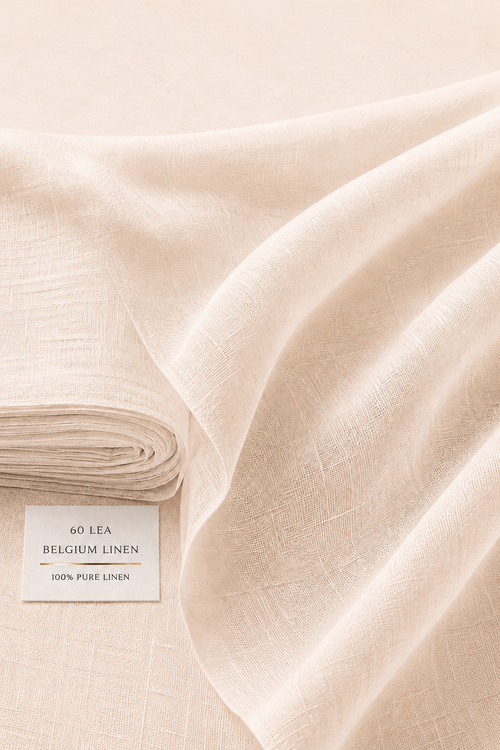 60 LEA | 100% Belgium Linen Fabric - Beige