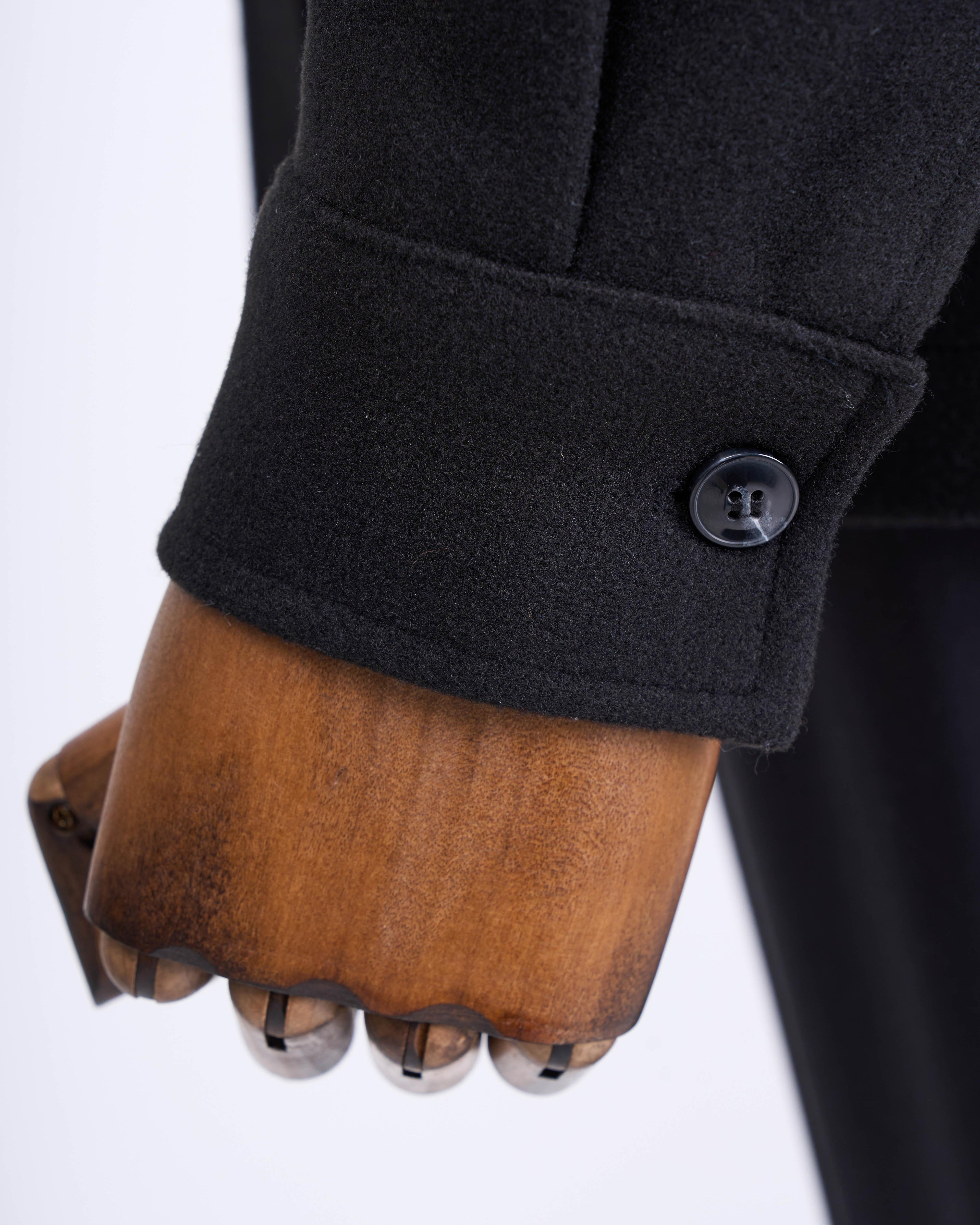 French Cuff Men's Black Cashmere 4-Pocket Jacket