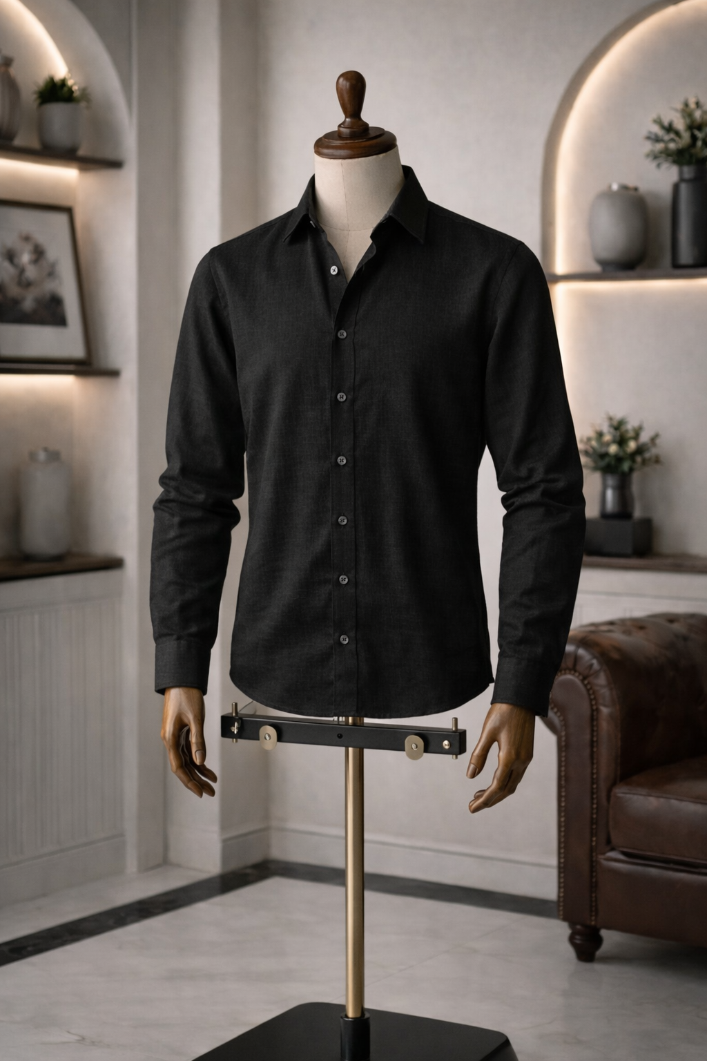 Full Sleeve Men's Pure Linen Black Shirt | Summer Wear