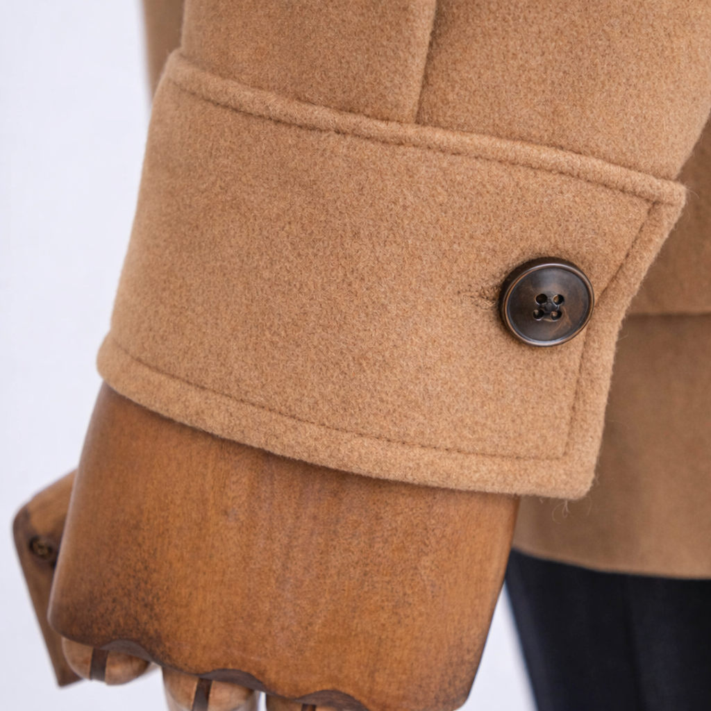 French Cuff Men's Camel Cashmere 4-Pocket Jacket