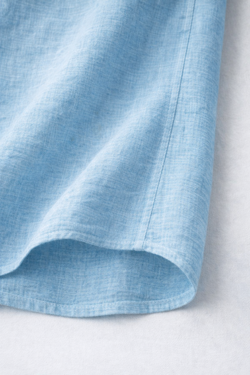 French Cuff Men's Pure Linen Sky Blue Half Sleeve Shirt | Summer Wear