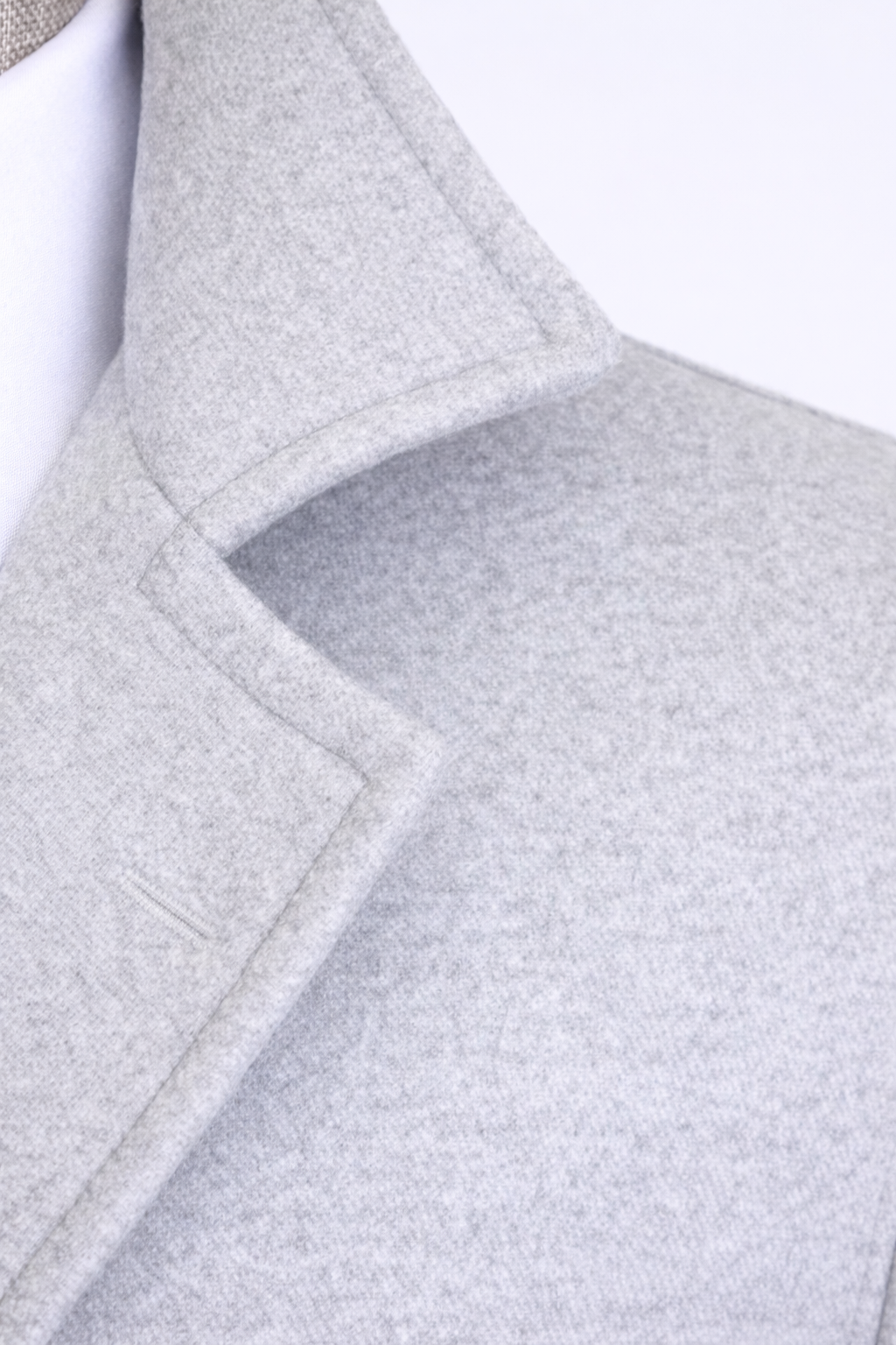 French Cuff Men's Ash Grey Cashmere 4-Pocket Jacket