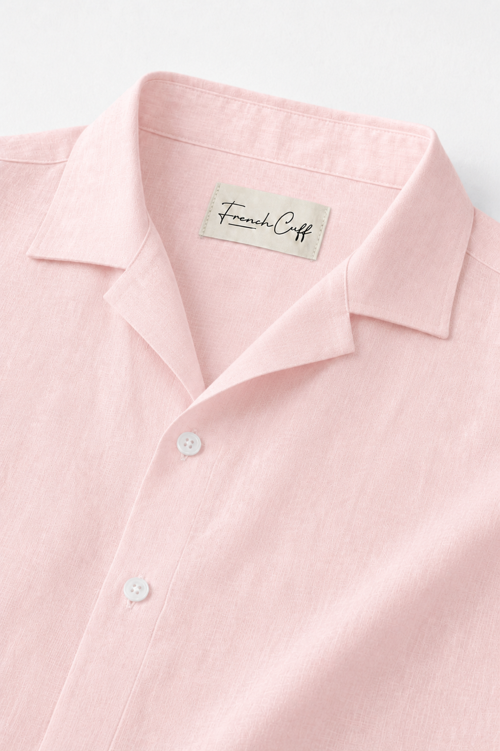 Cuban Collar Half Sleeve Men's Belgium Linen Pink Shirt | Summer Wear