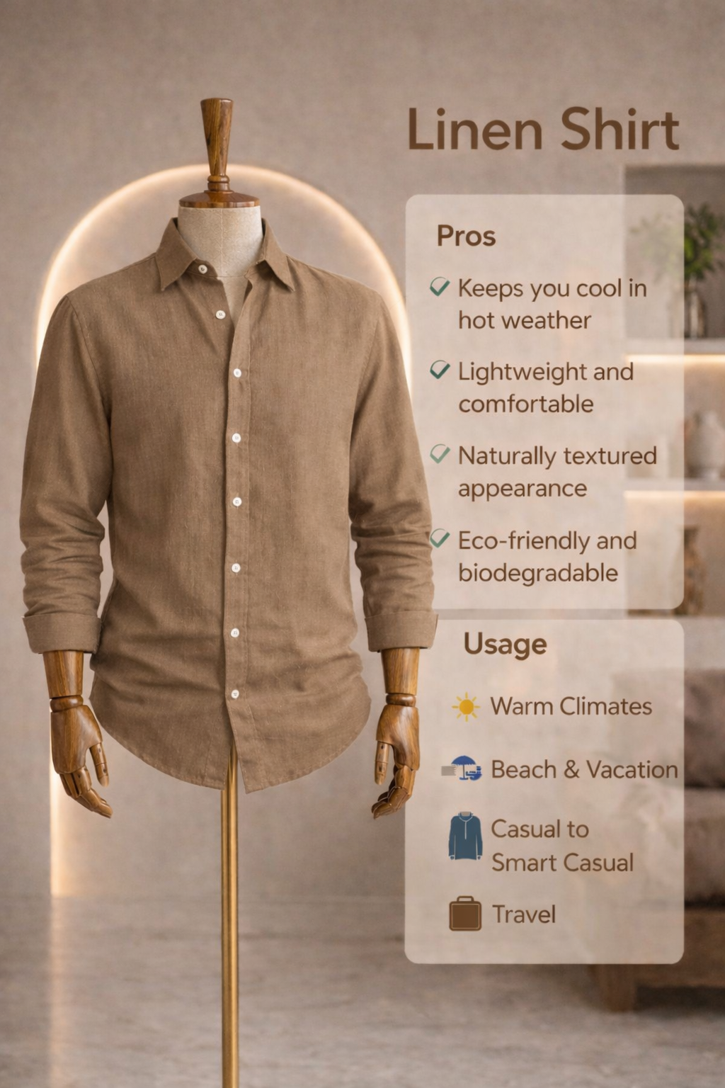 Full Sleeve Linen Pair For Men | Brown Linen Shirt with navy Linen Pant