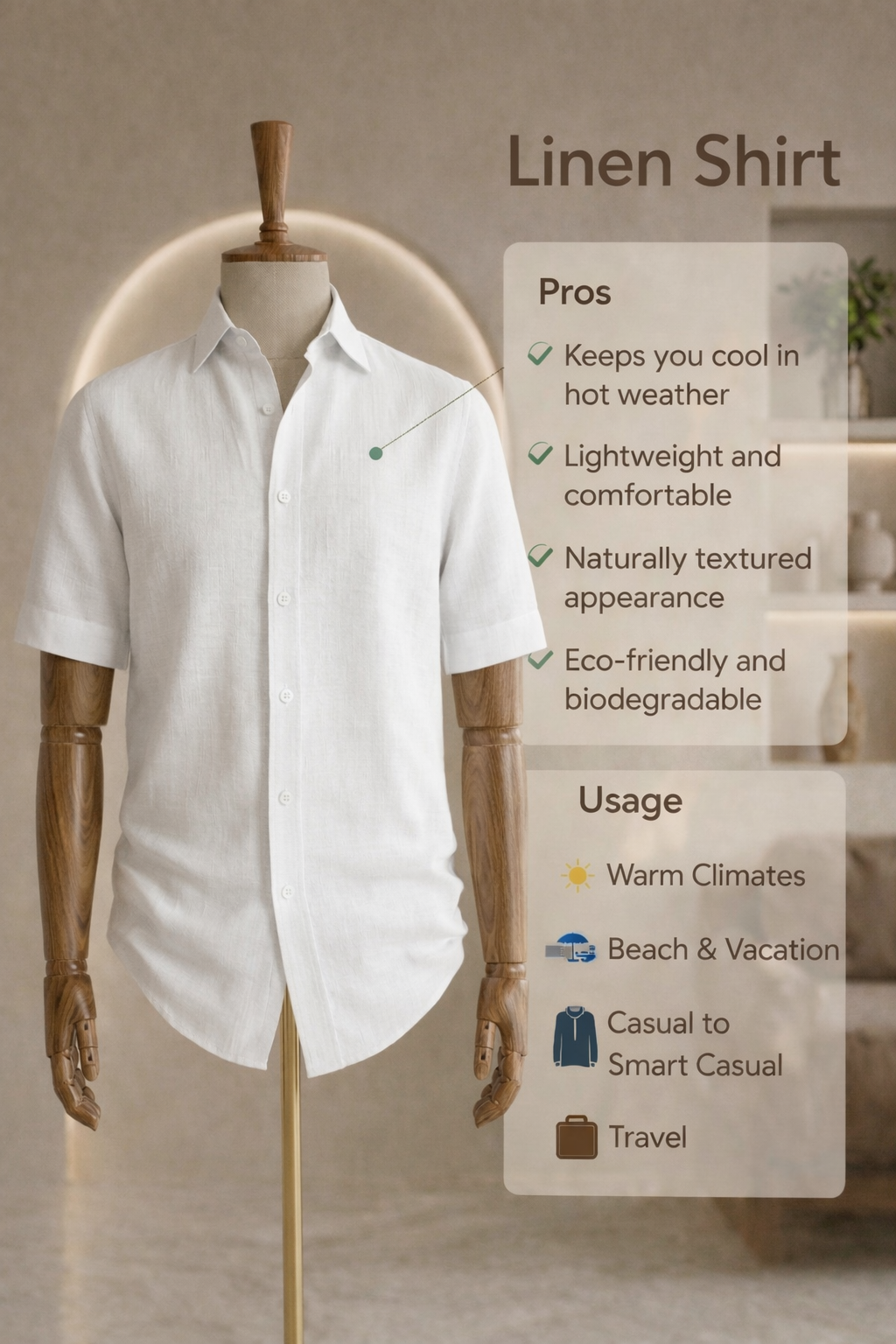 Half Sleeve Linen Pair For Men | White Linen Shirt with Black Linen Pant