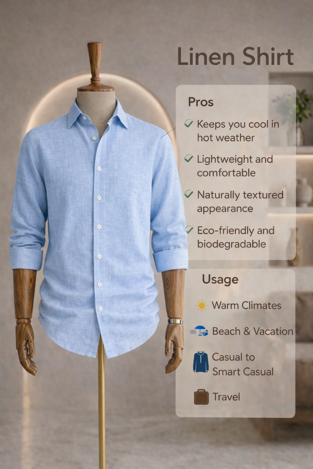 Full Sleeve Linen Pair For Men | Sky Blue Linen Shirt with Black Linen Pant