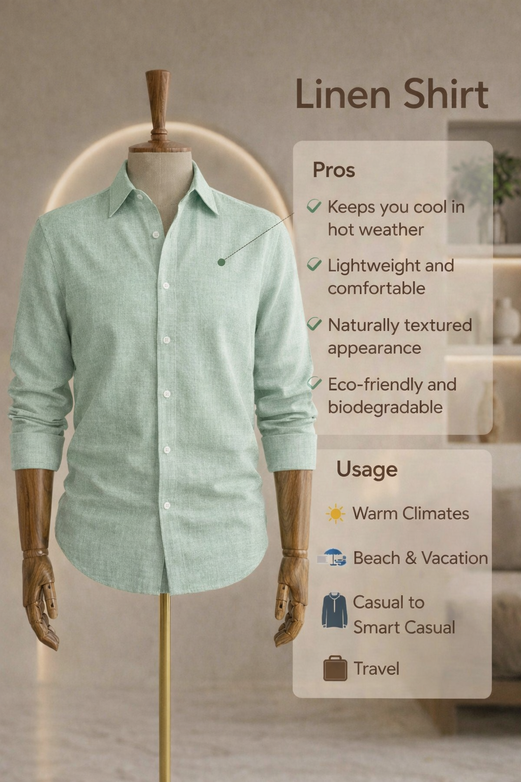 Full Sleeve Linen Pair For Men | Minty Green Linen Shirt with Navy Linen Pant