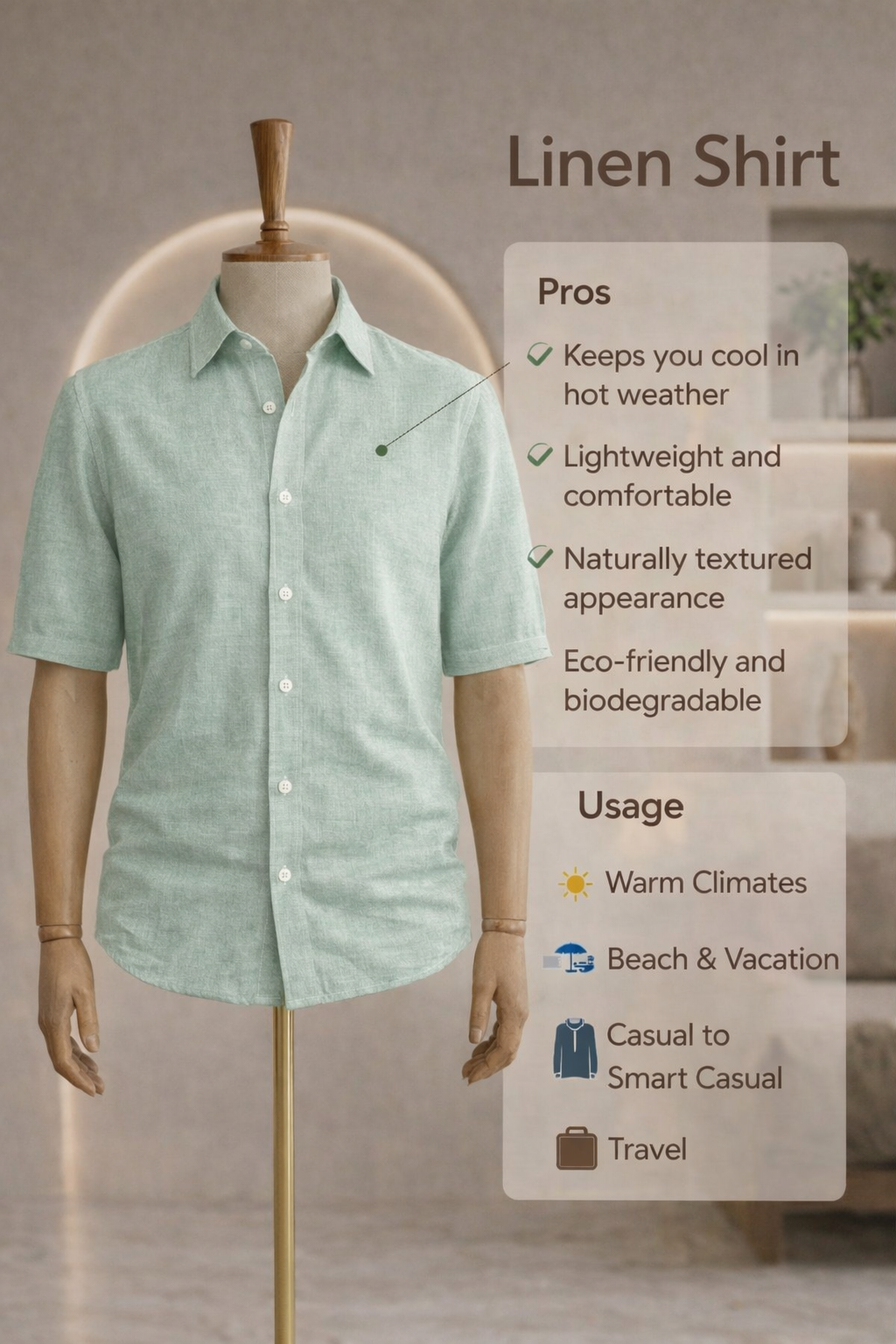 Half Sleeve Linen Pair For Men | Minty Green Linen Shirt with Navy Linen Pant