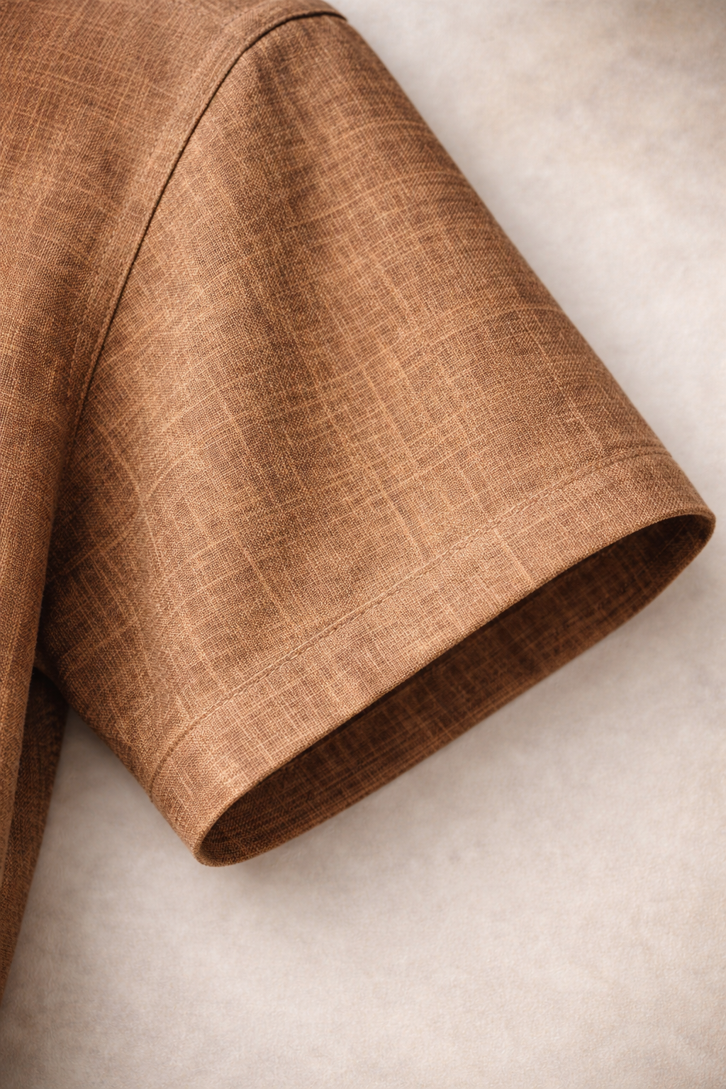 Half Sleeve Men's Pure Linen Brown Shirt | Summer Wear