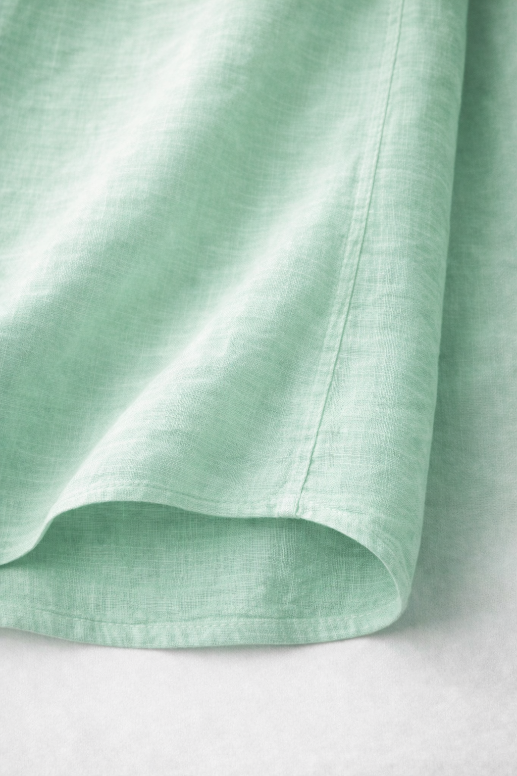 French Cuff Men's Pure Linen Mint Green Half Sleeve Shirt | Summer Wear