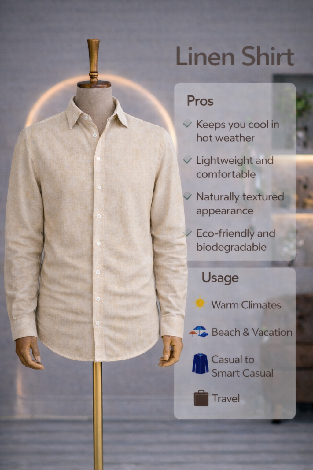 Full Sleeve Linen Pair For Men | Khaki Linen Shirt with White Linen Pant