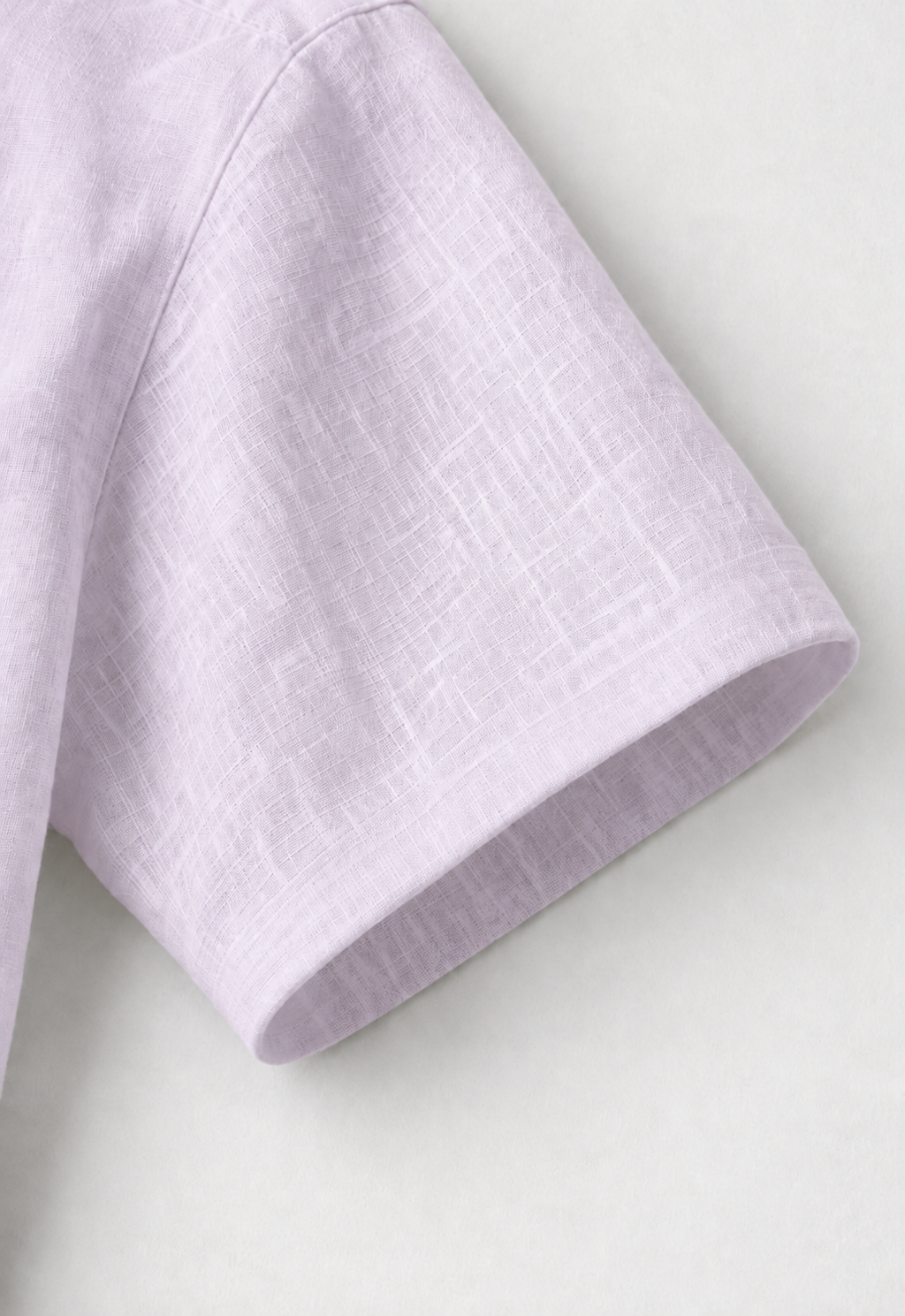 Cuban Collar Half Sleeve Men's 100% Belgium Linen Lavender Shirt | Summer Special