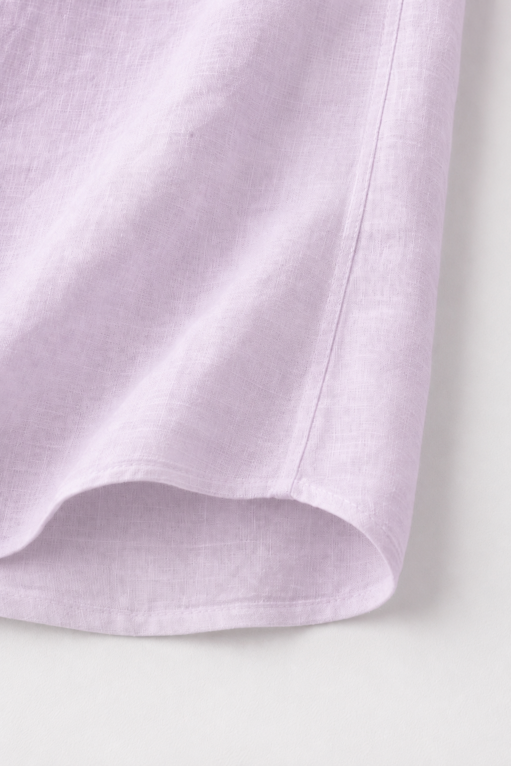 Cuban Collar Half Sleeve Men's 100% Belgium Linen Lavender Shirt | Summer Special