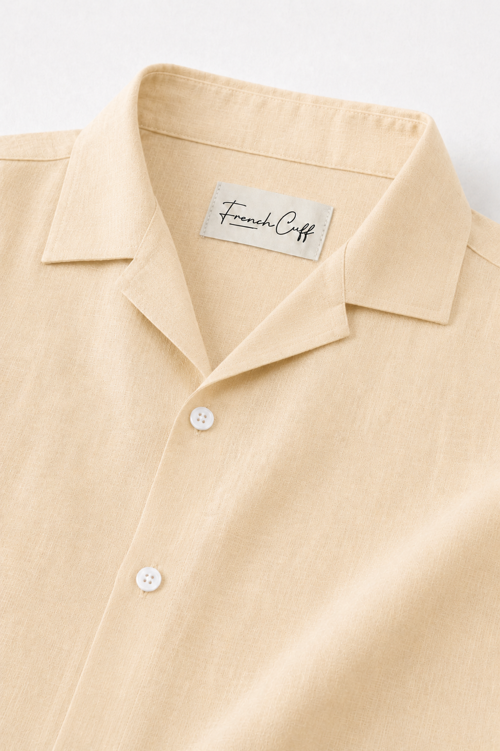 Cuban Collar Half Sleeve Men's Belgium Linen Khaki Shirt | Summer Wear
