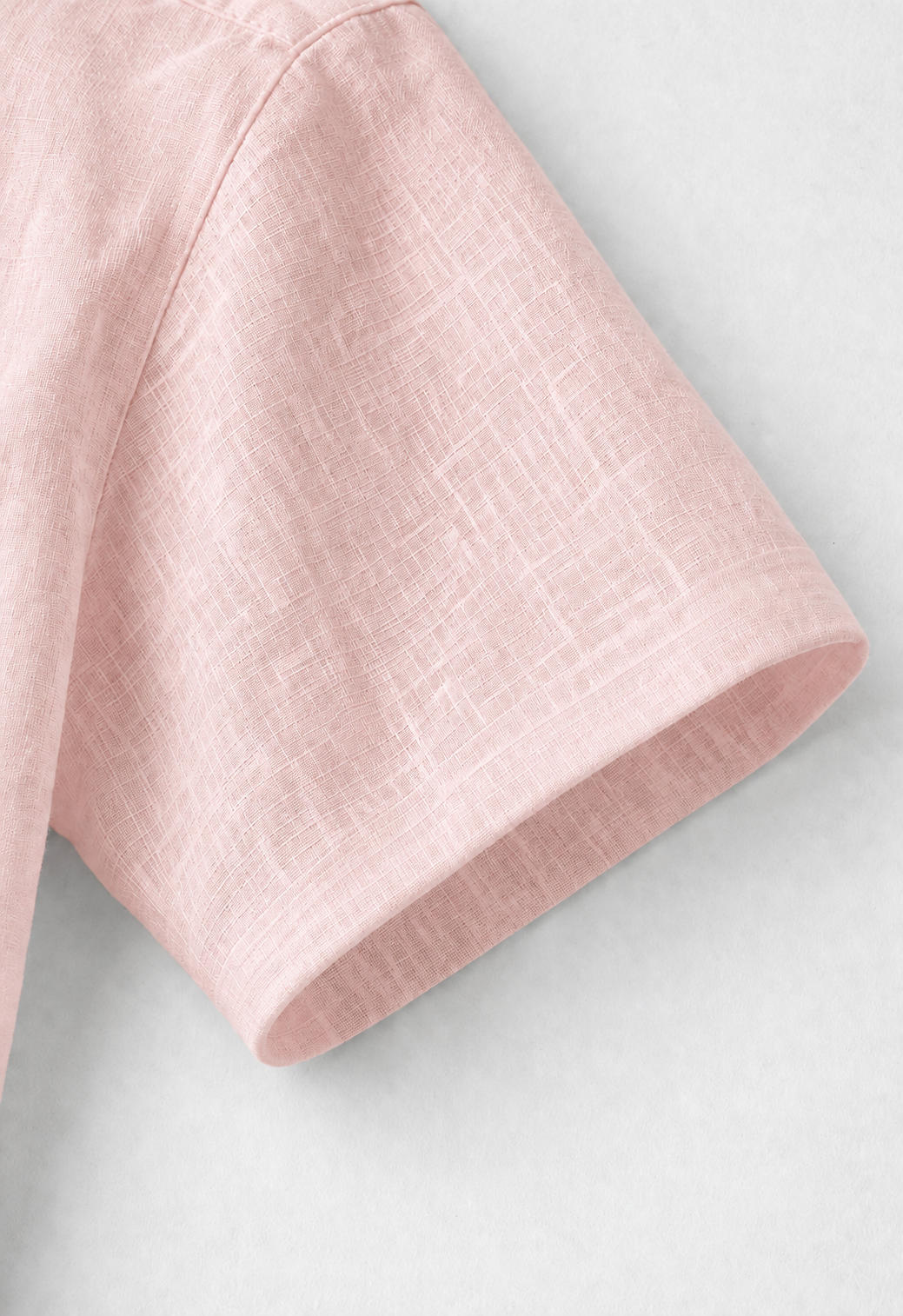 Half Sleeve Men's Pure Linen Powder Pink Shirt | Summer Wear