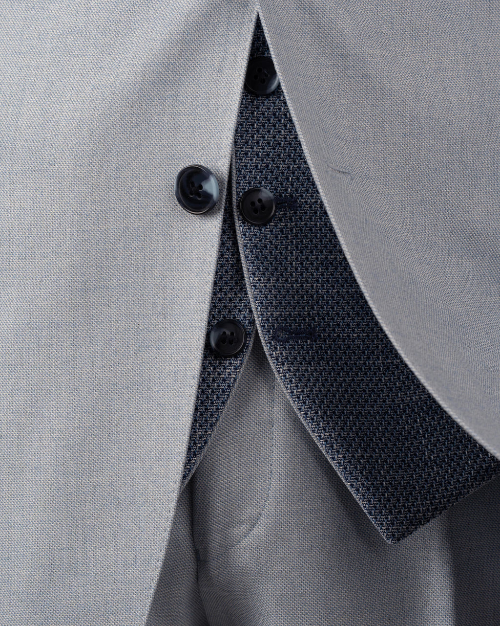 French Cuff Men's Grey Double Buttoned 3-Piece Suit