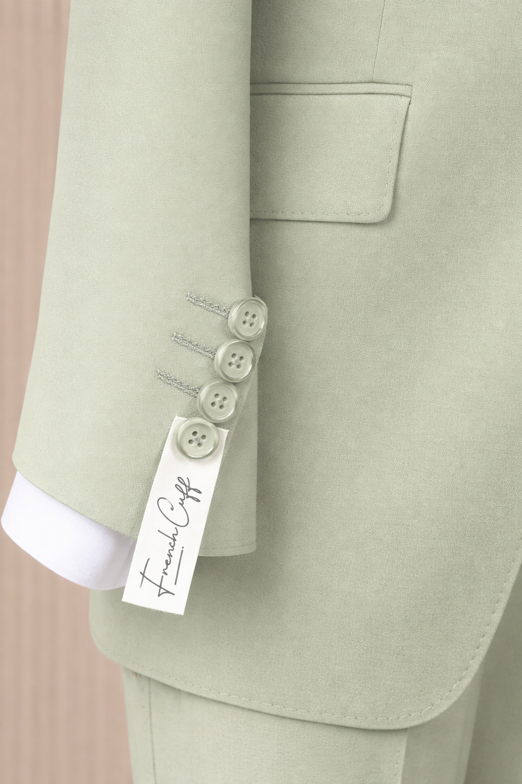 French Cuff Men's Lime Double Buttoned 3-Piece Suit