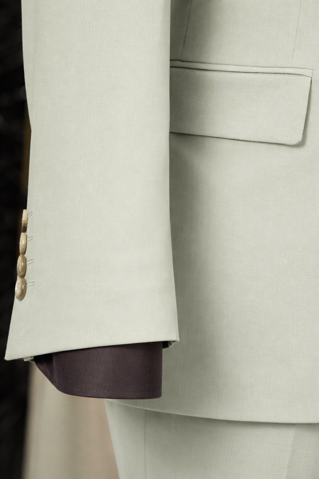 French Cuff Men's Lime Single Buttoned 3-Piece Suit