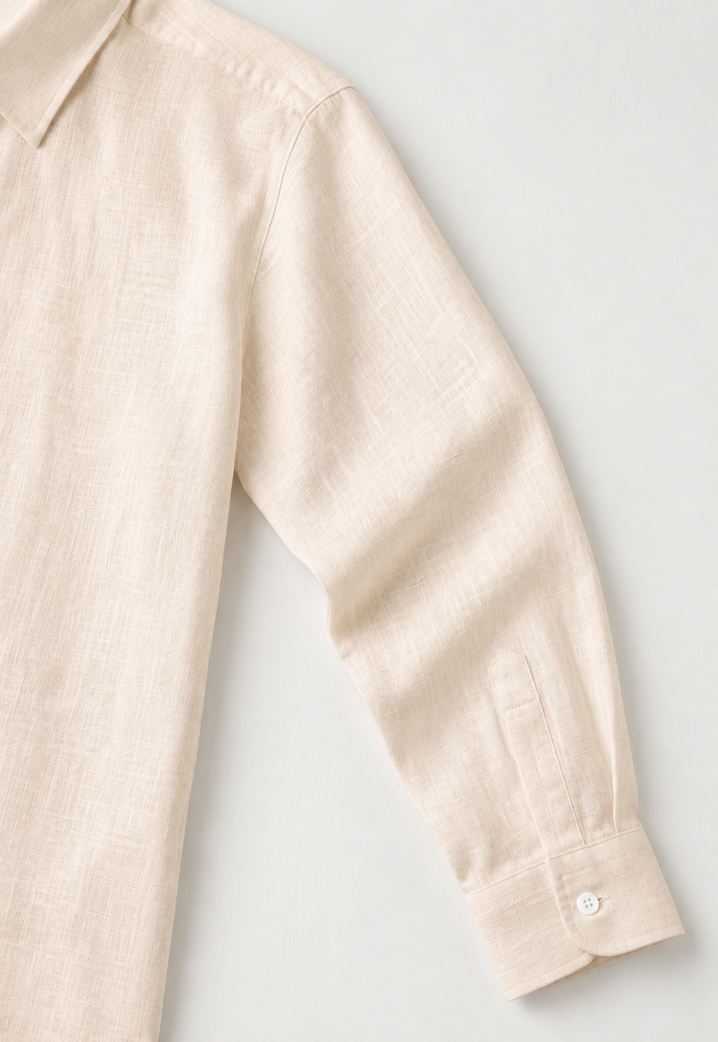 Full Sleeve Men's Pure Linen Beige Shirt | Summer Wear