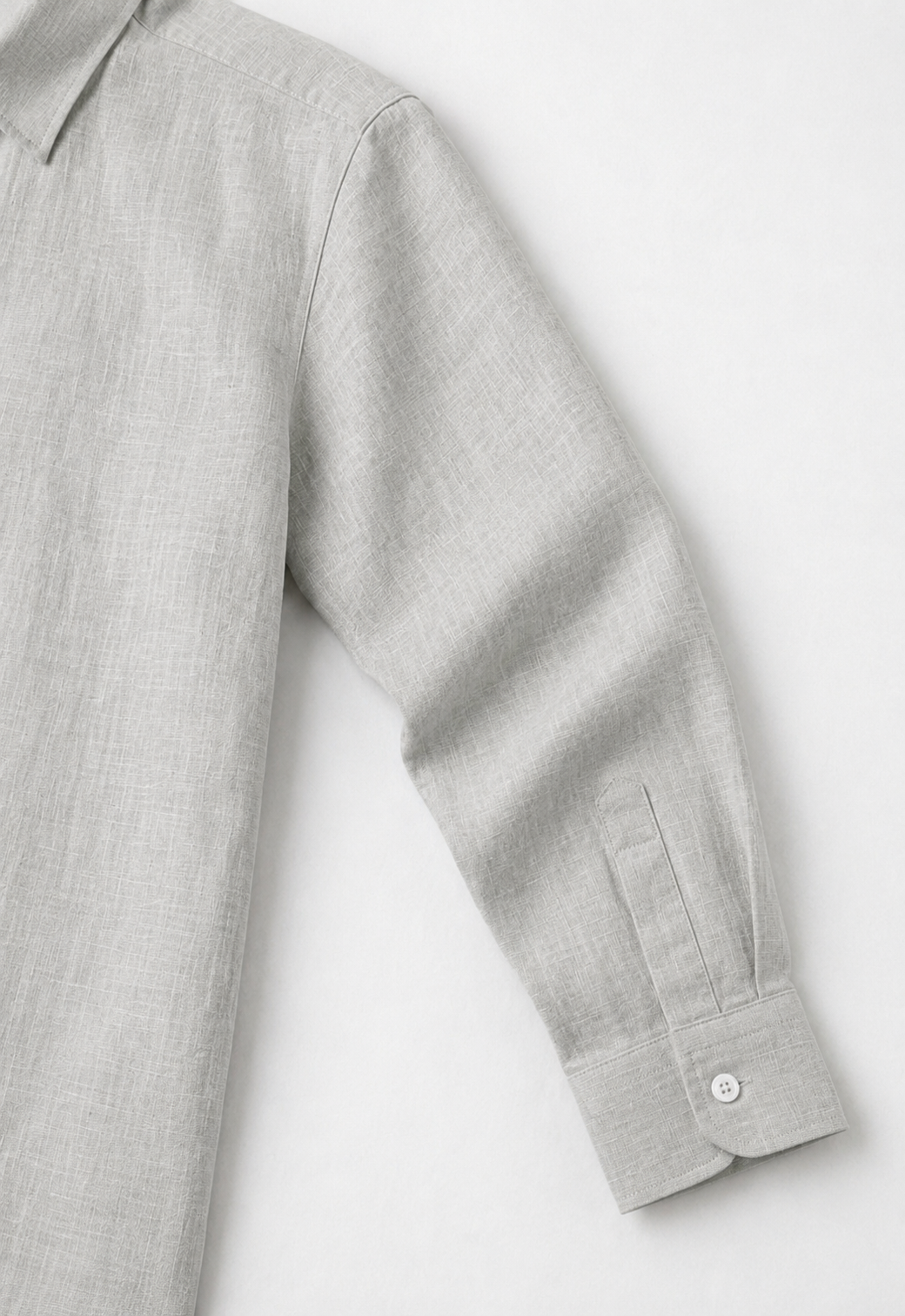 Full Sleeve Men's Pure Linen Light Grey Shirt | Summer Wear