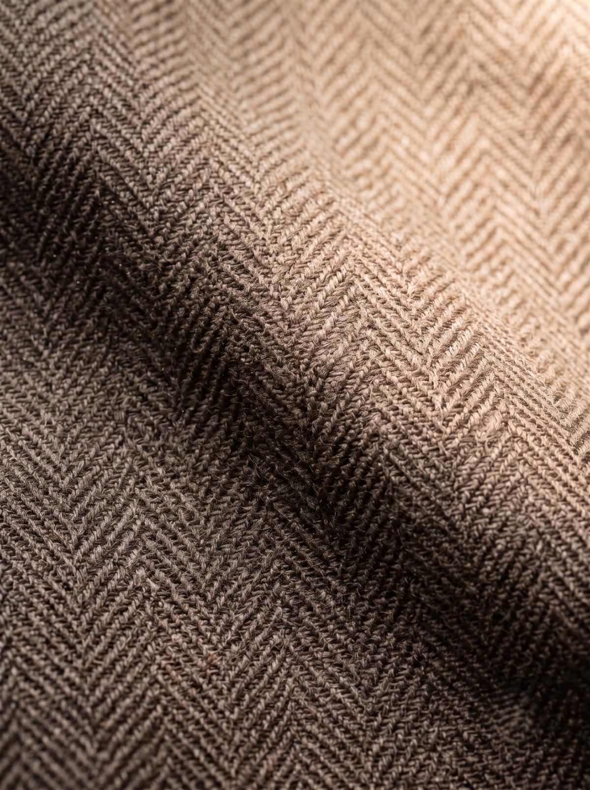 Luxury Brown Herringbone Fabric | Premium Formal Wear Fabric