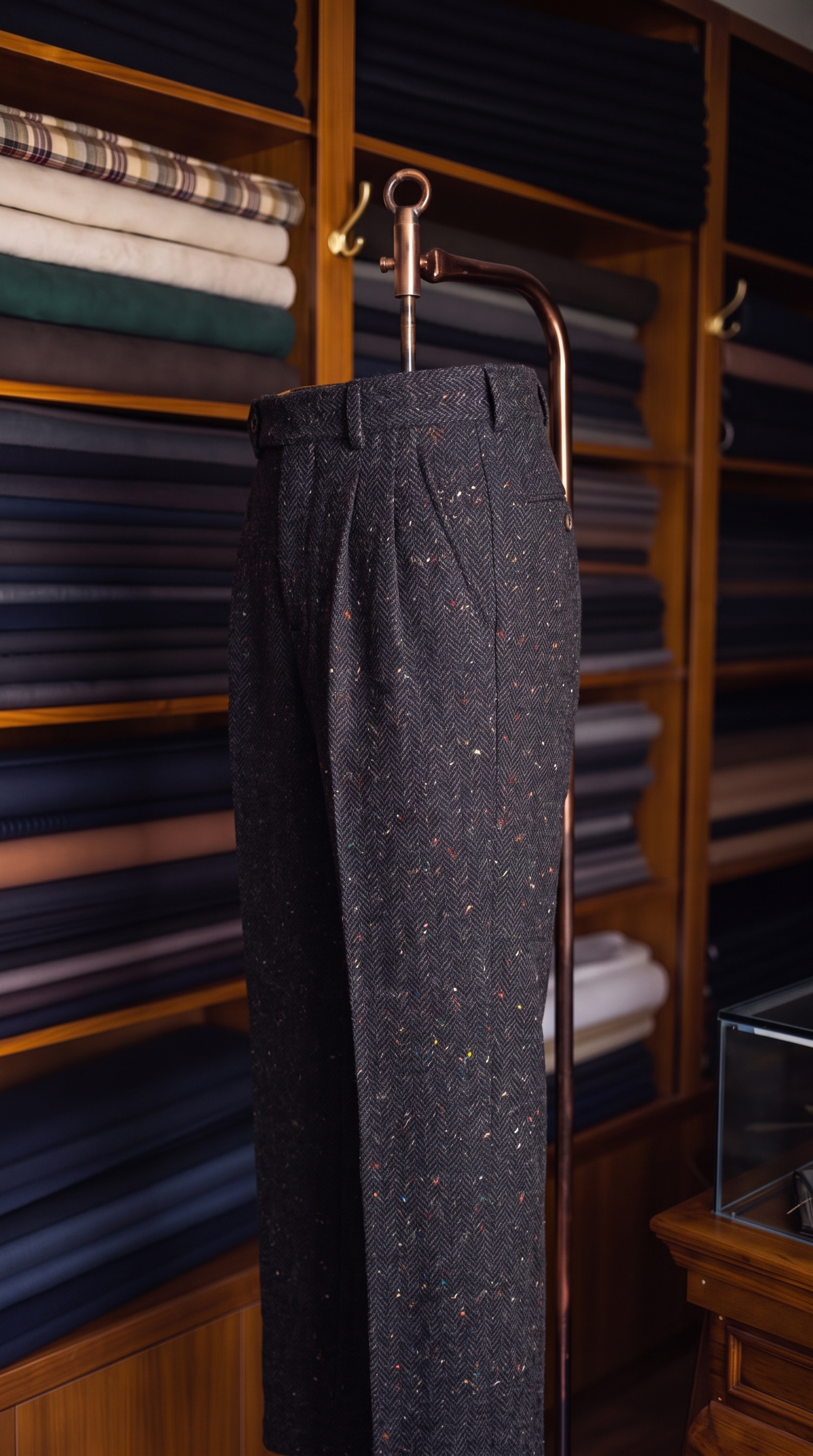 Viceroy Brown Marino Wool Double Pleated Trousers for Men