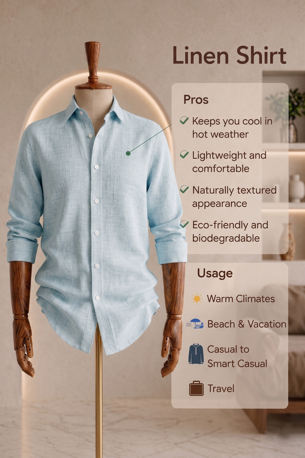 Full Sleeve Linen Pair For Men | Sky Blue Linen Shirt with Black Linen Pant