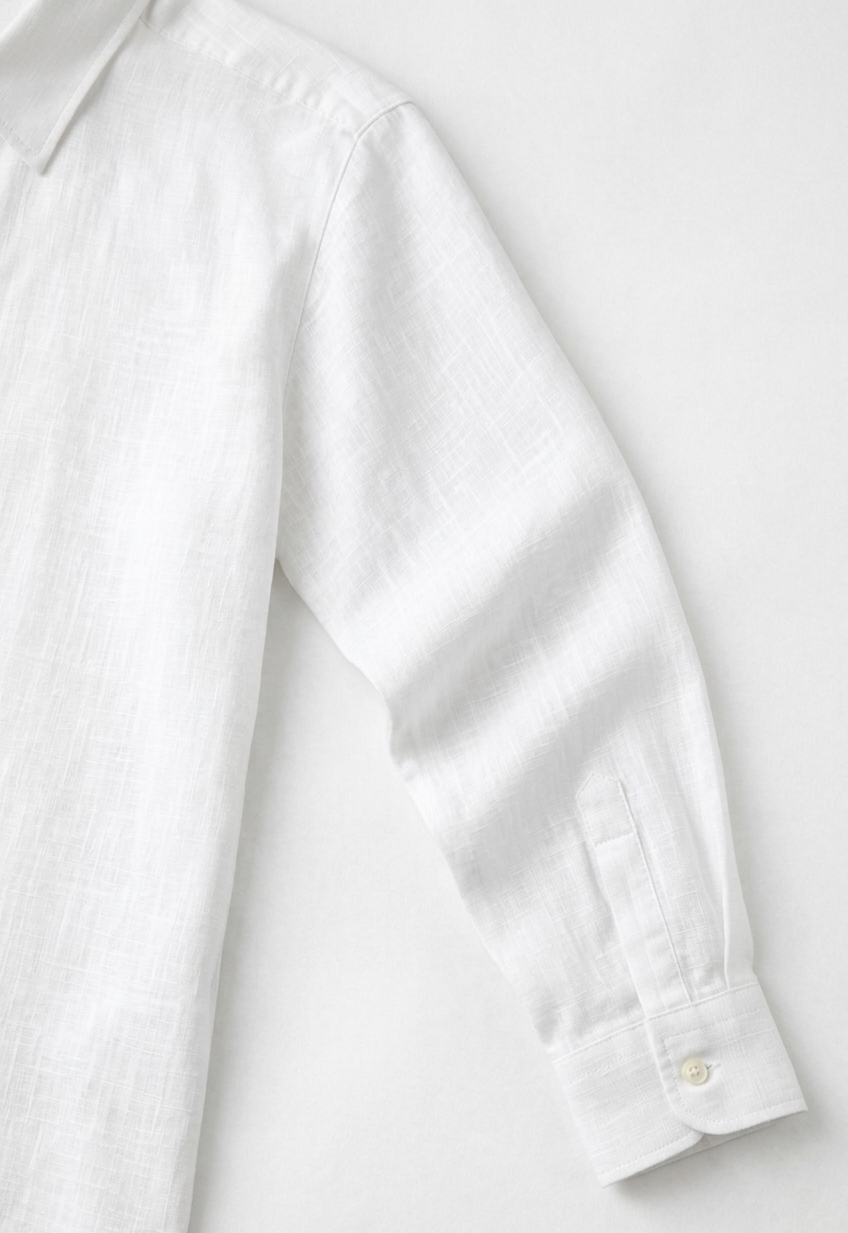 Full Sleeve Men's Pure Linen White Shirt | Summer Wear