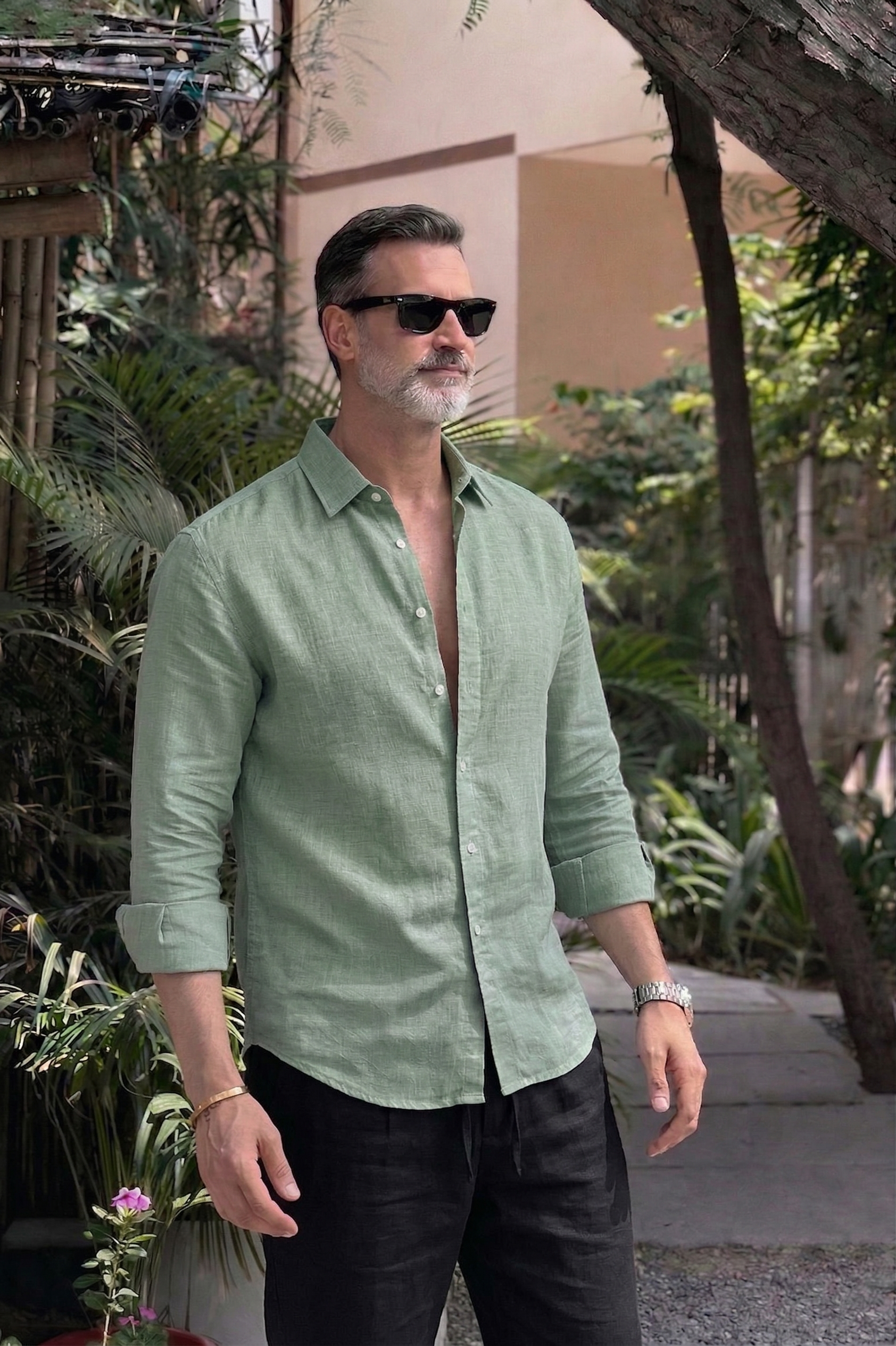 Full Sleeve Men's Pure Linen Minty Green Shirt | Summer Wear