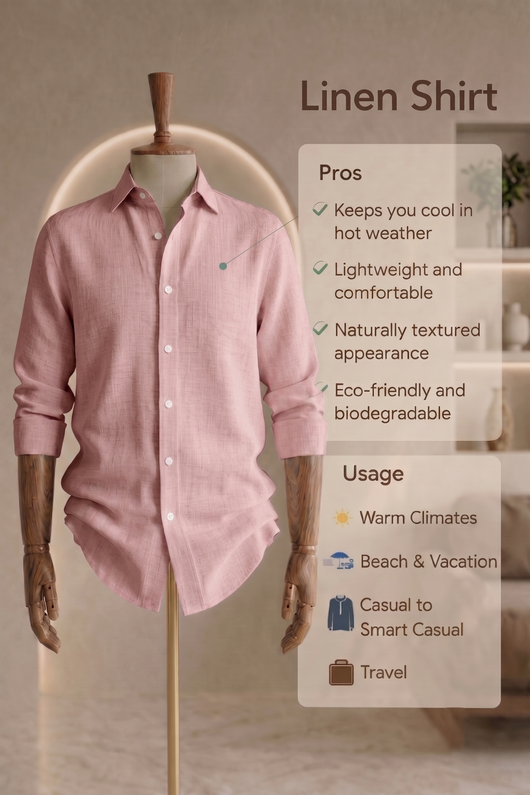 Full Sleeve Linen Pair For Men | Powder Pink Linen Shirt with Black Linen Pant by french cuff