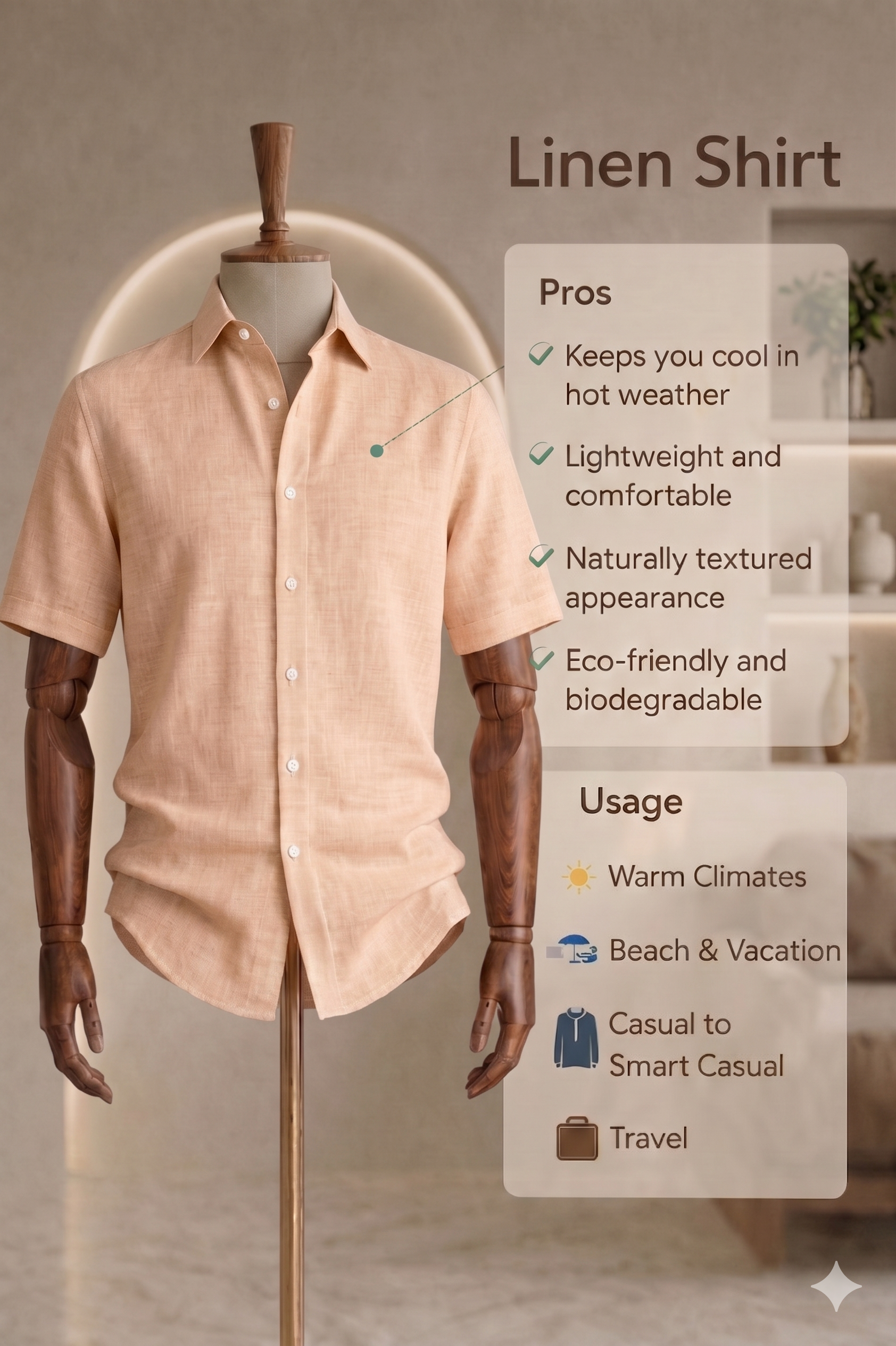 Half Sleeve Linen Pair For Men | Khaki Linen Shirt with Black Linen Pant