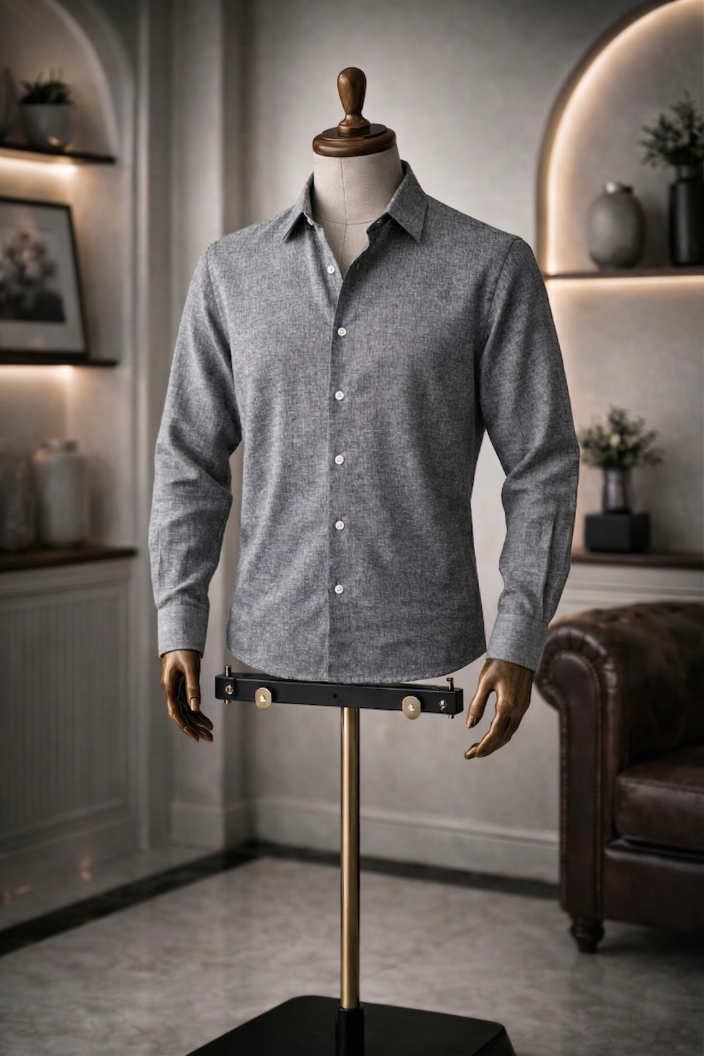 Full Sleeve Men's Pure Linen Dark Grey Shirt | Summer Wear