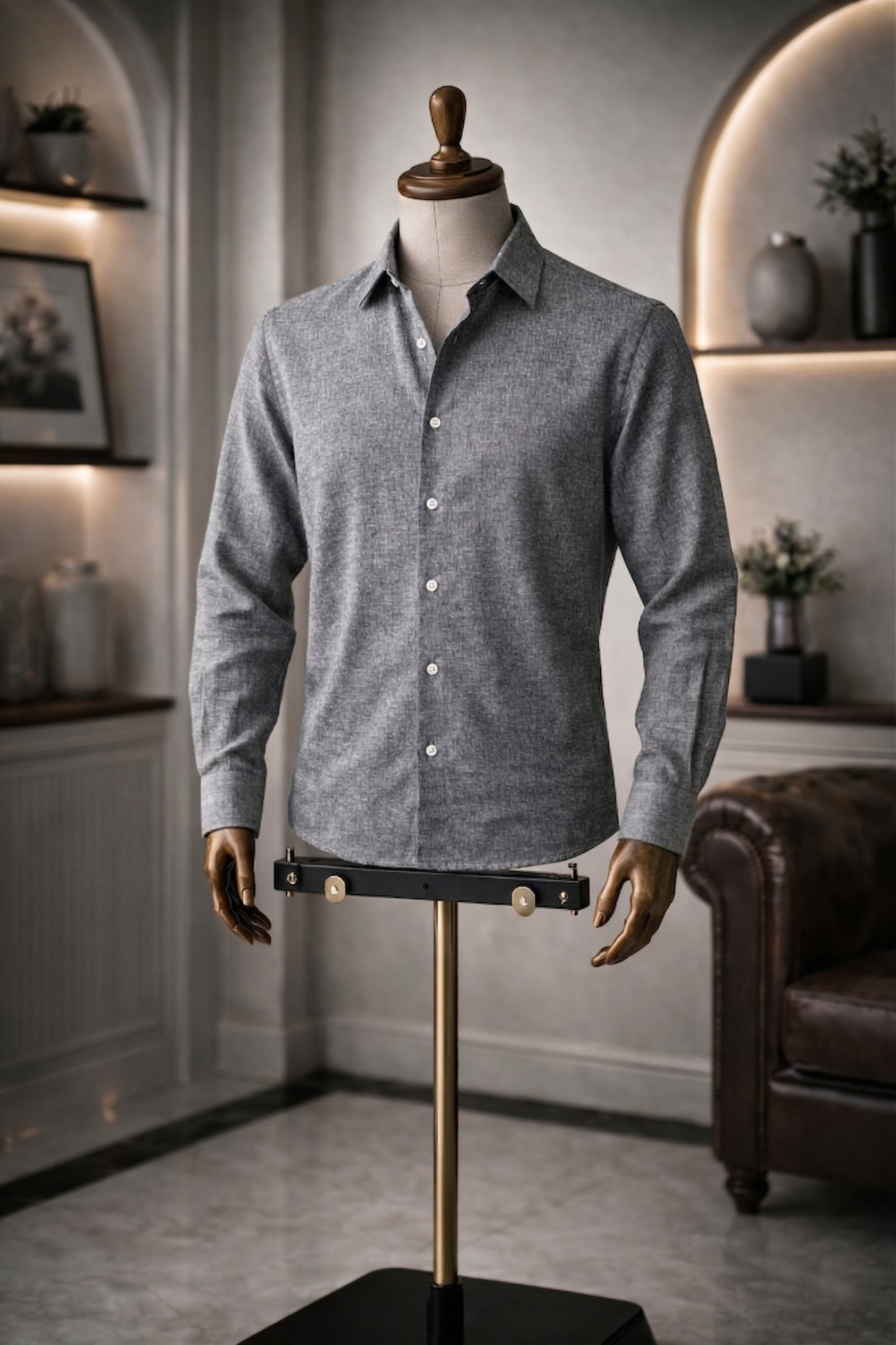 Full Sleeve Men's Pure Linen Dark Grey Shirt | Summer Wear