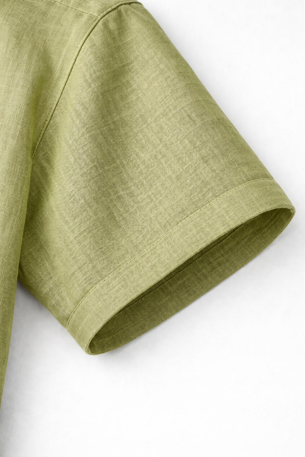 Cuban Collar Half Sleeve Men's 100% Belgium Linen Olive Green Shirt | Summer Special