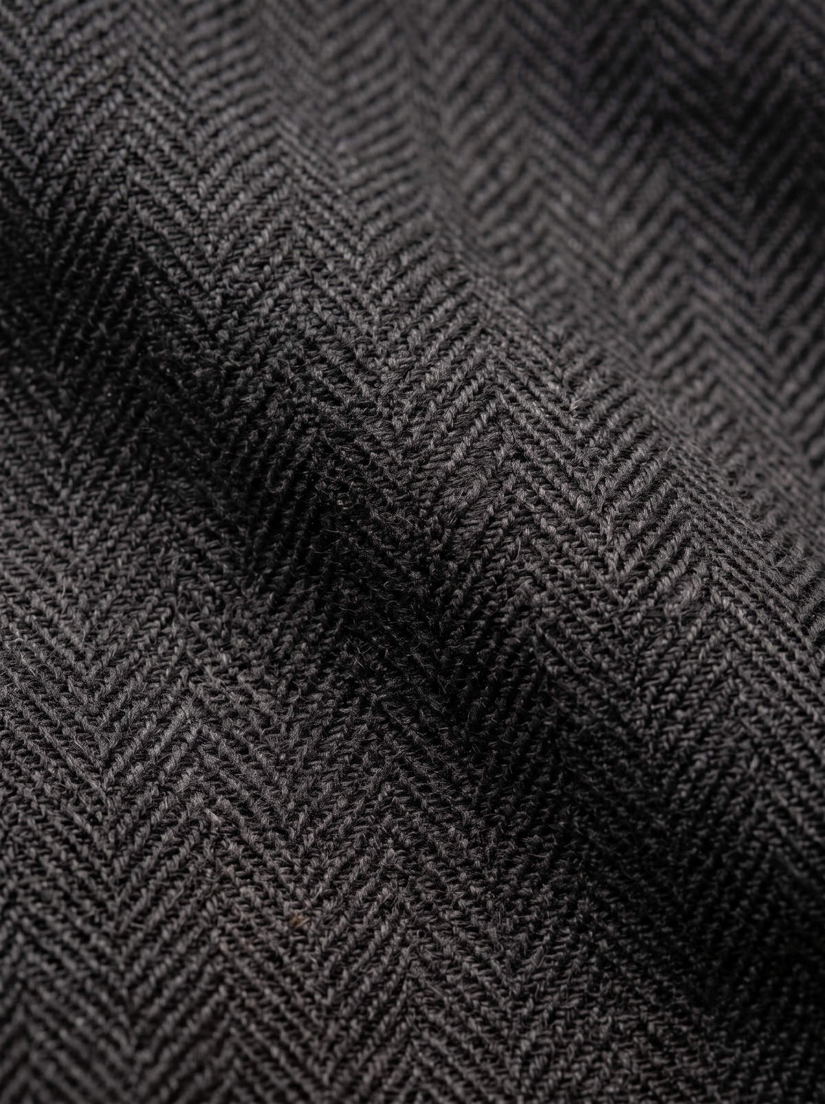 Luxury Black Herringbone Fabric | Premium Formal Wear Fabric