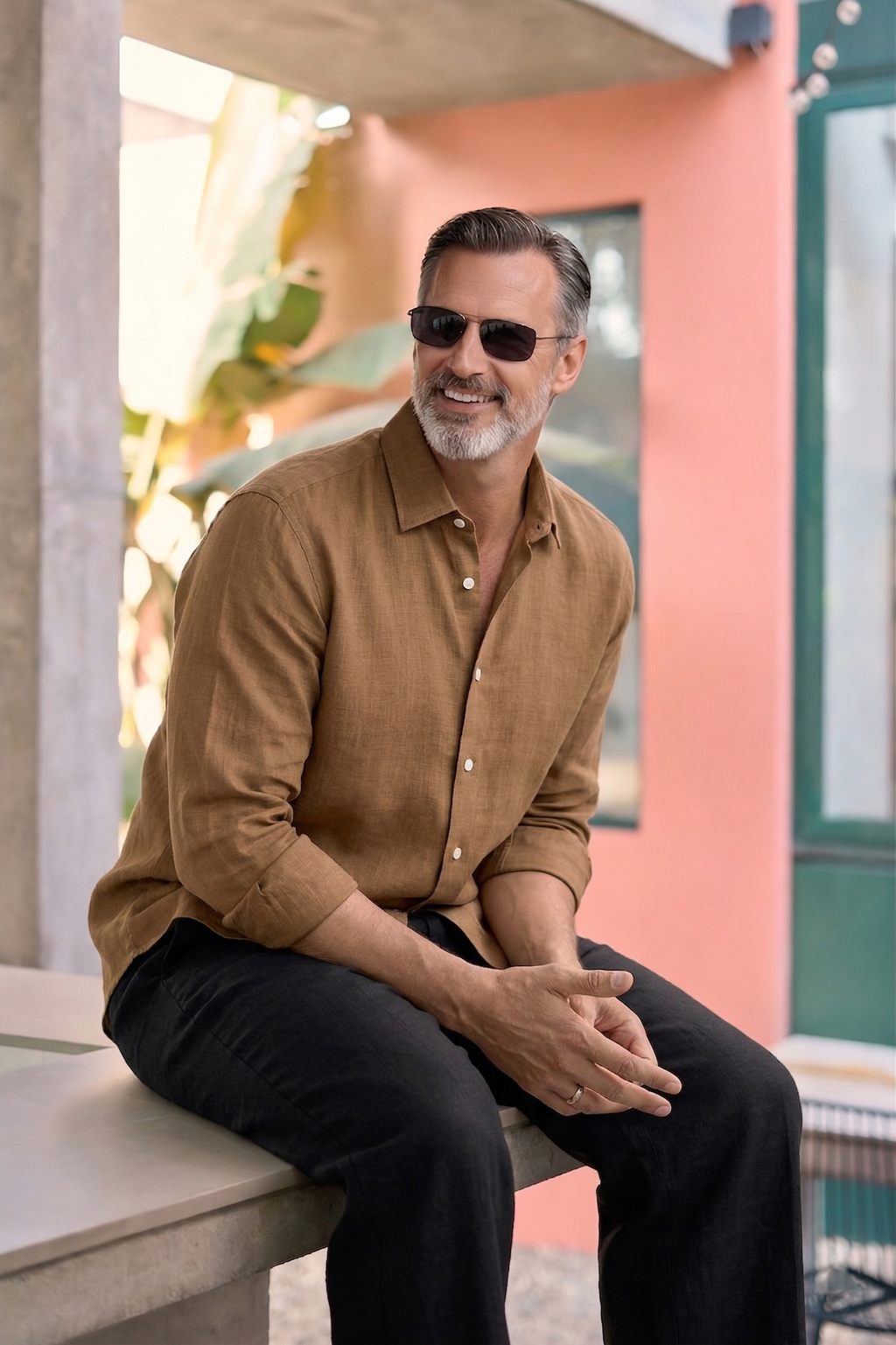 Full Sleeve Men's Pure Linen Brown Shirt | Summer Wear