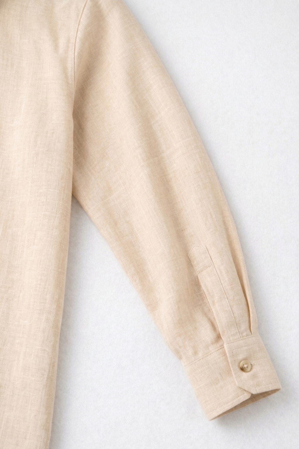 Full Sleeve Men's Pure Linen Beige Shirt | Summer Wear