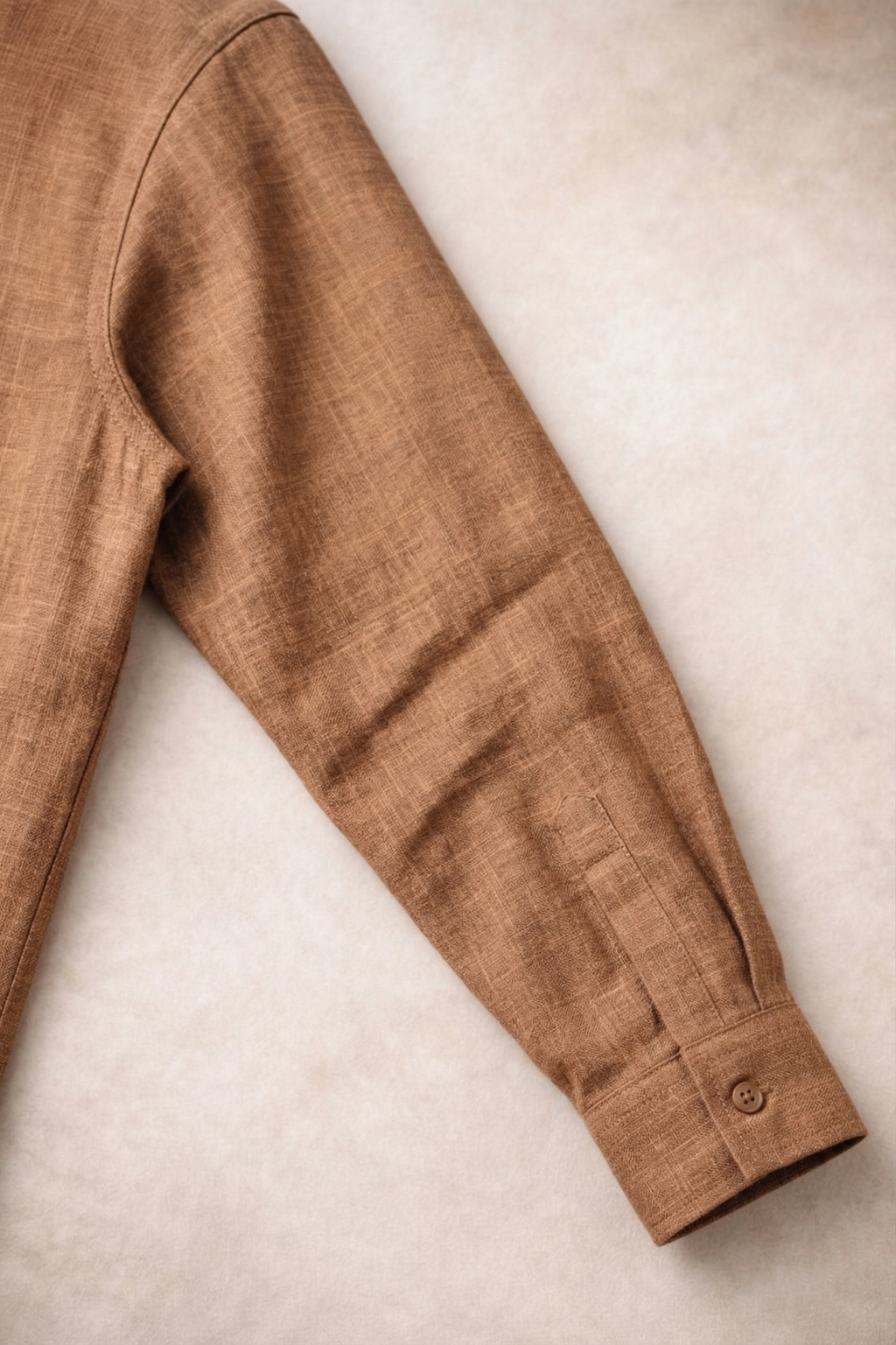 Full Sleeve Men's Pure Linen Brown Shirt | Summer Wear
